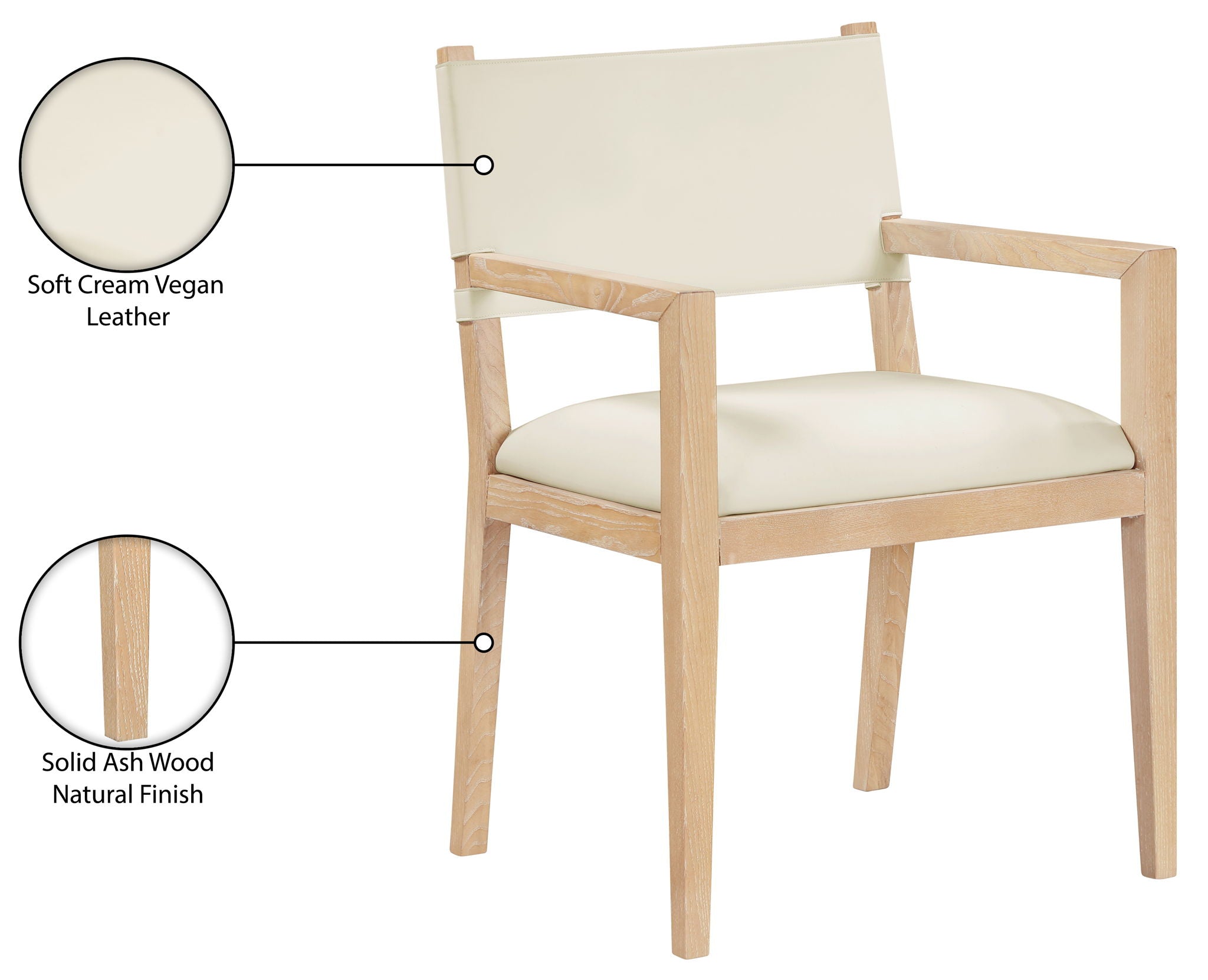 Avon - Vegan Leather Dining Arm Chair