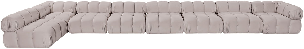 Orin - Velvet Performance Fabric Upholstered 8 Piece L-Shaped Sectional