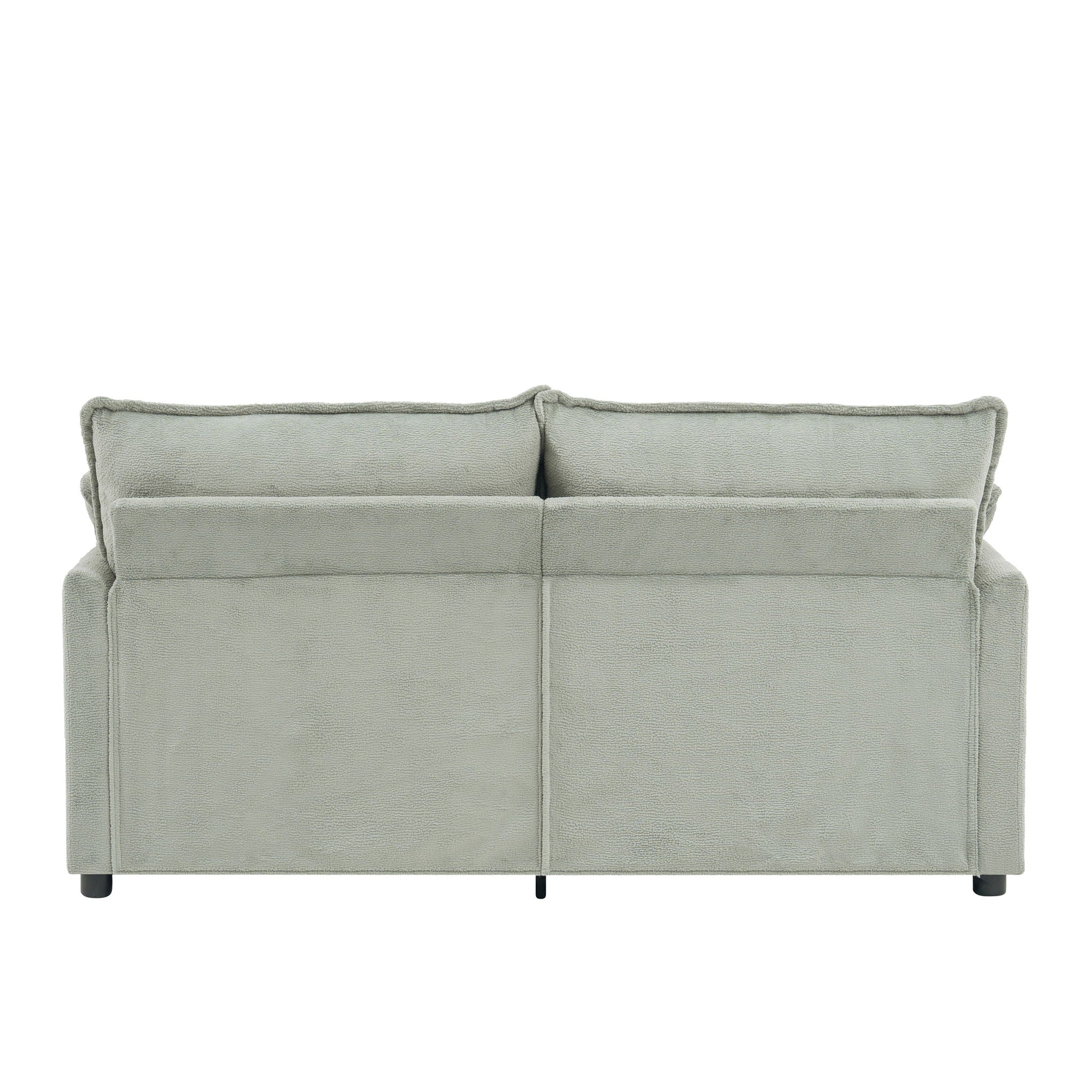 Modern Loveseat Sofa, Upholstered Couch With Side Storage Pockets