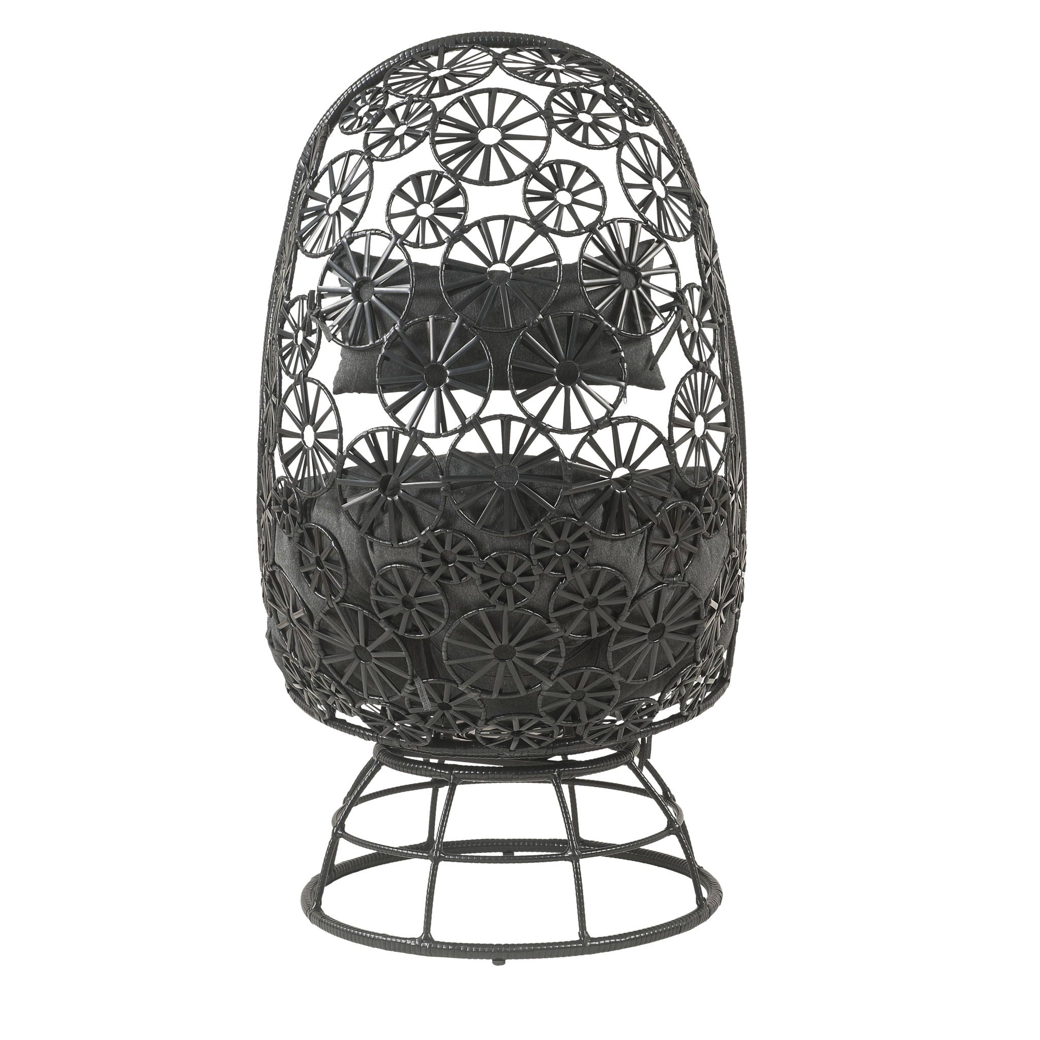 Hikre - Patio Lounge Chair & Side Table - Black / Charcoal