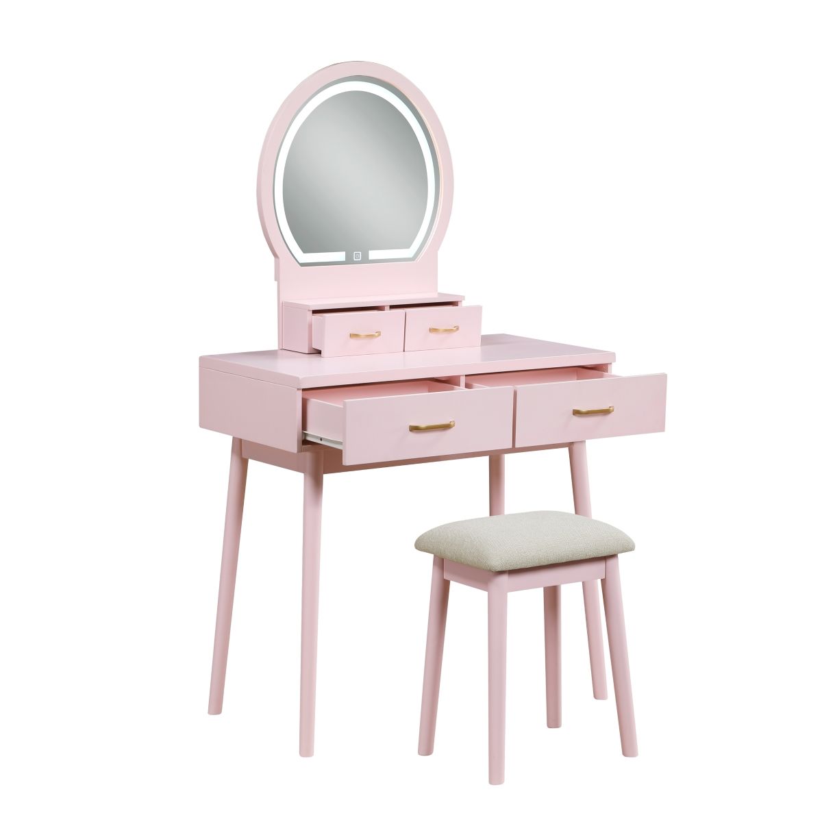 Camilla - Vanity Dresser With Mirror And Stool