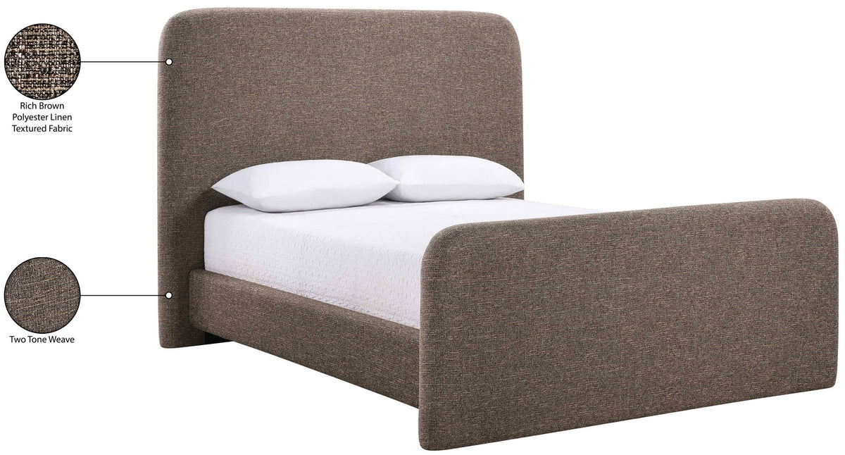 Fira - Linen Textured Fabric Upholstered Bed
