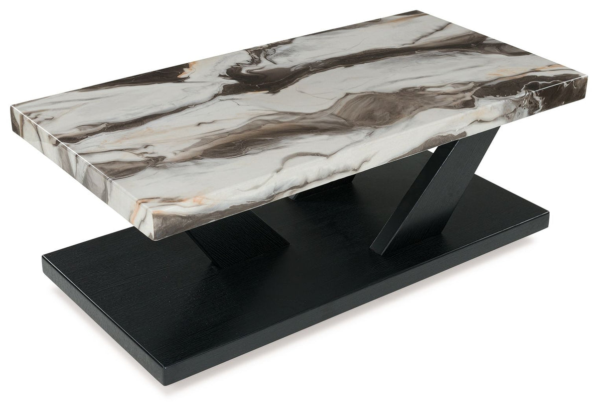 Cendill - Occasional Table Set (Set of 3) - Dark Brown / White / Black