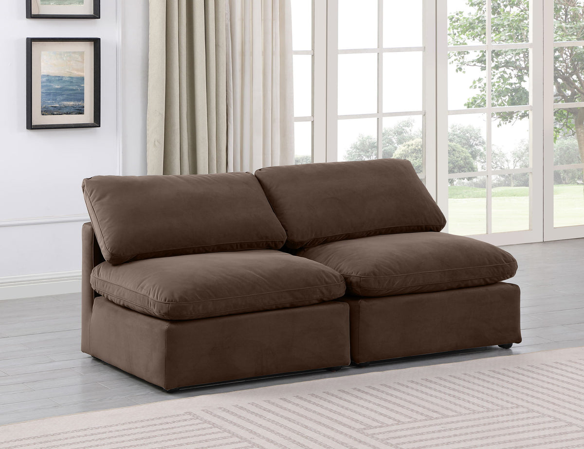 Indulge - Velvet 2 Seat Modular Armless Sofa