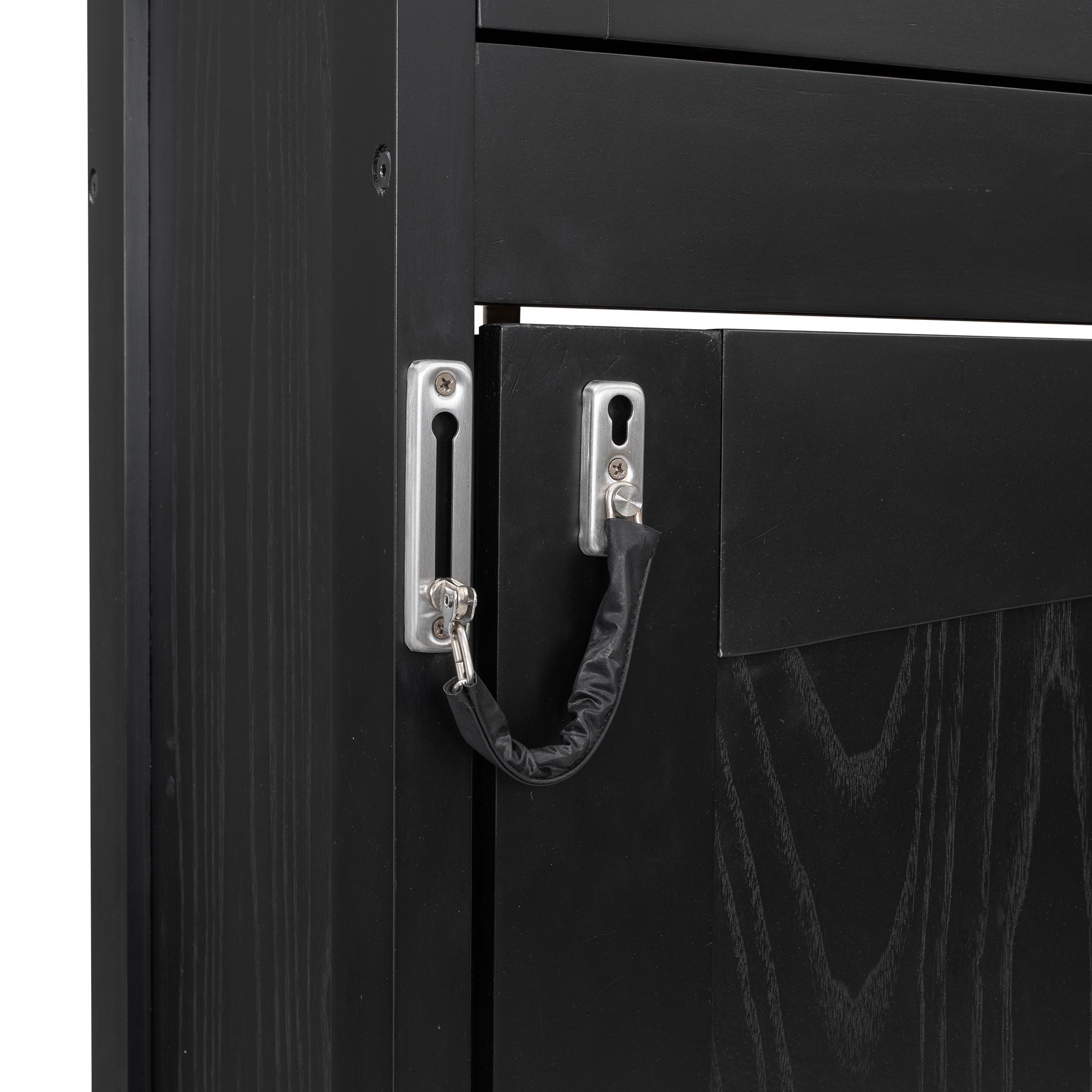 Full Size Murphy Bed With Storage Cabinets - Black