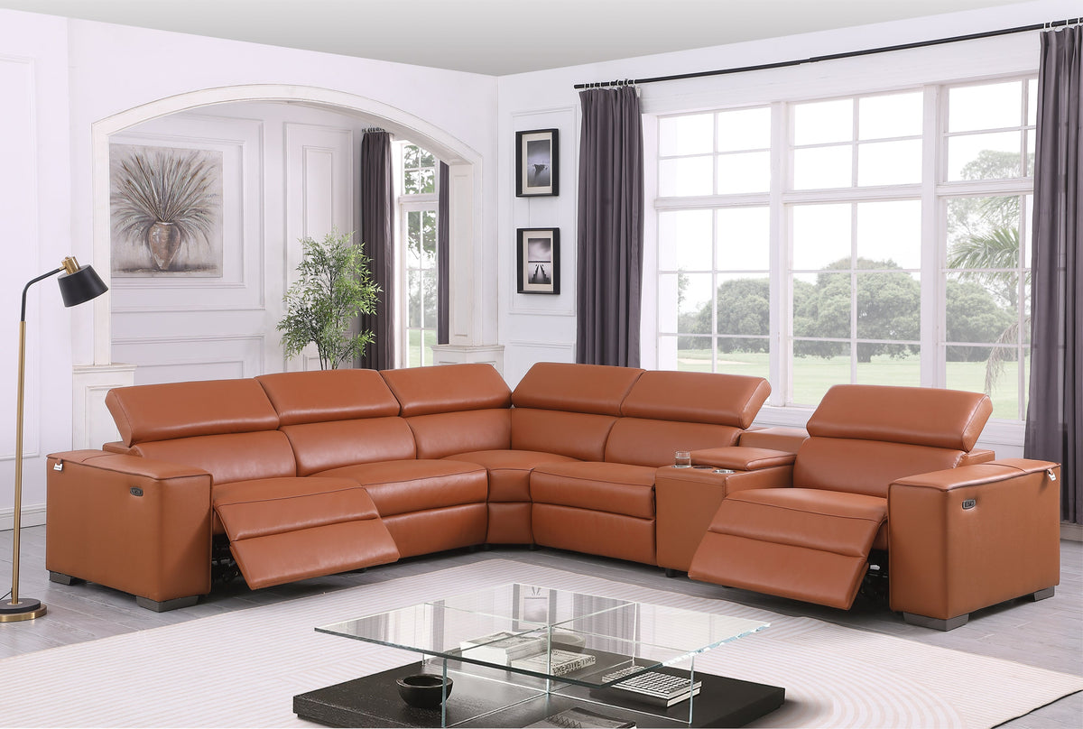 Picasso Caramel Power Reclining Sectional