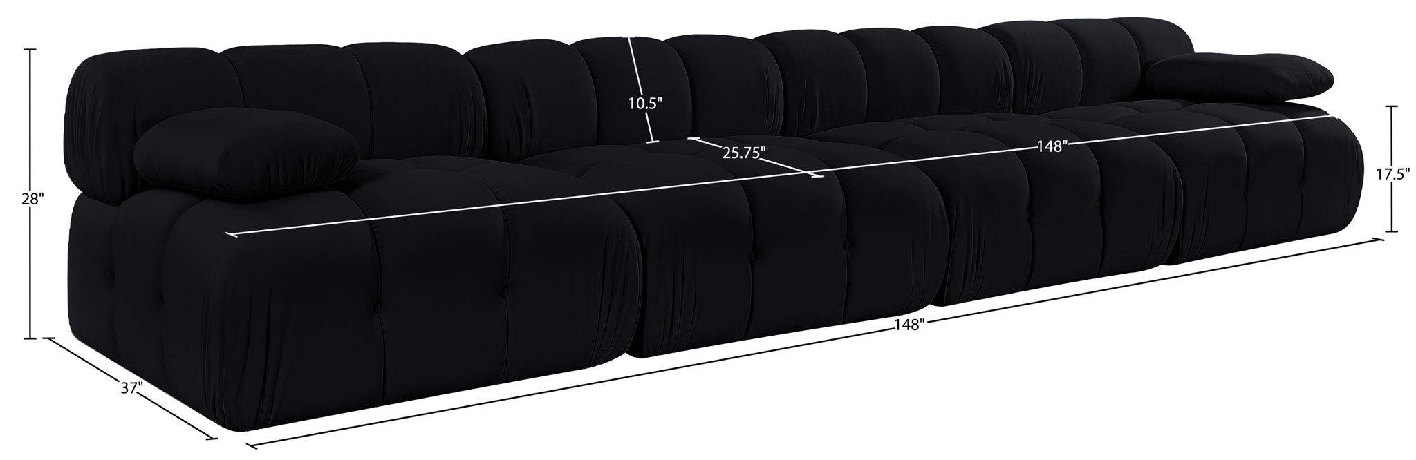Orin - Velvet 4 Piece Modular Sofa