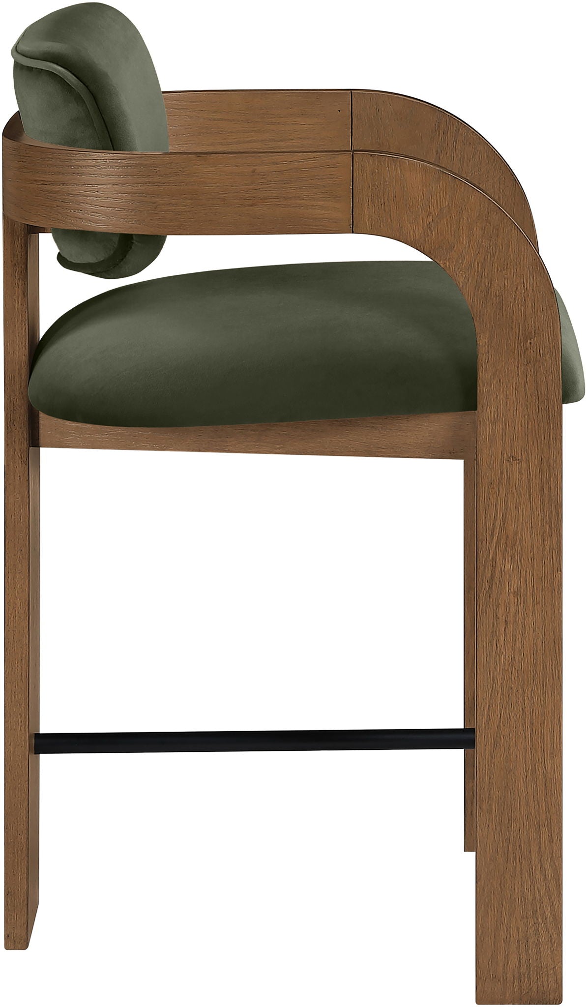 Cedra - Velvet Performance Fabric Upholstered Counter Stool - Brown Frame