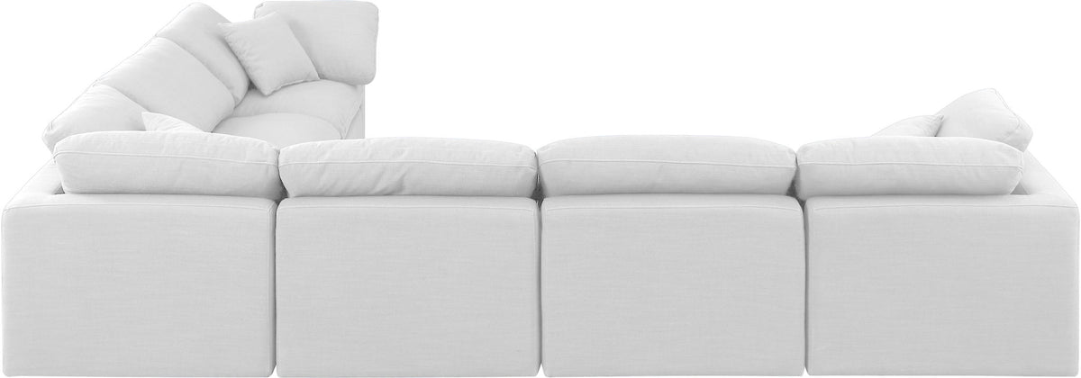 Indulge - Linen 6 Piece Modular Corner Sectional - White