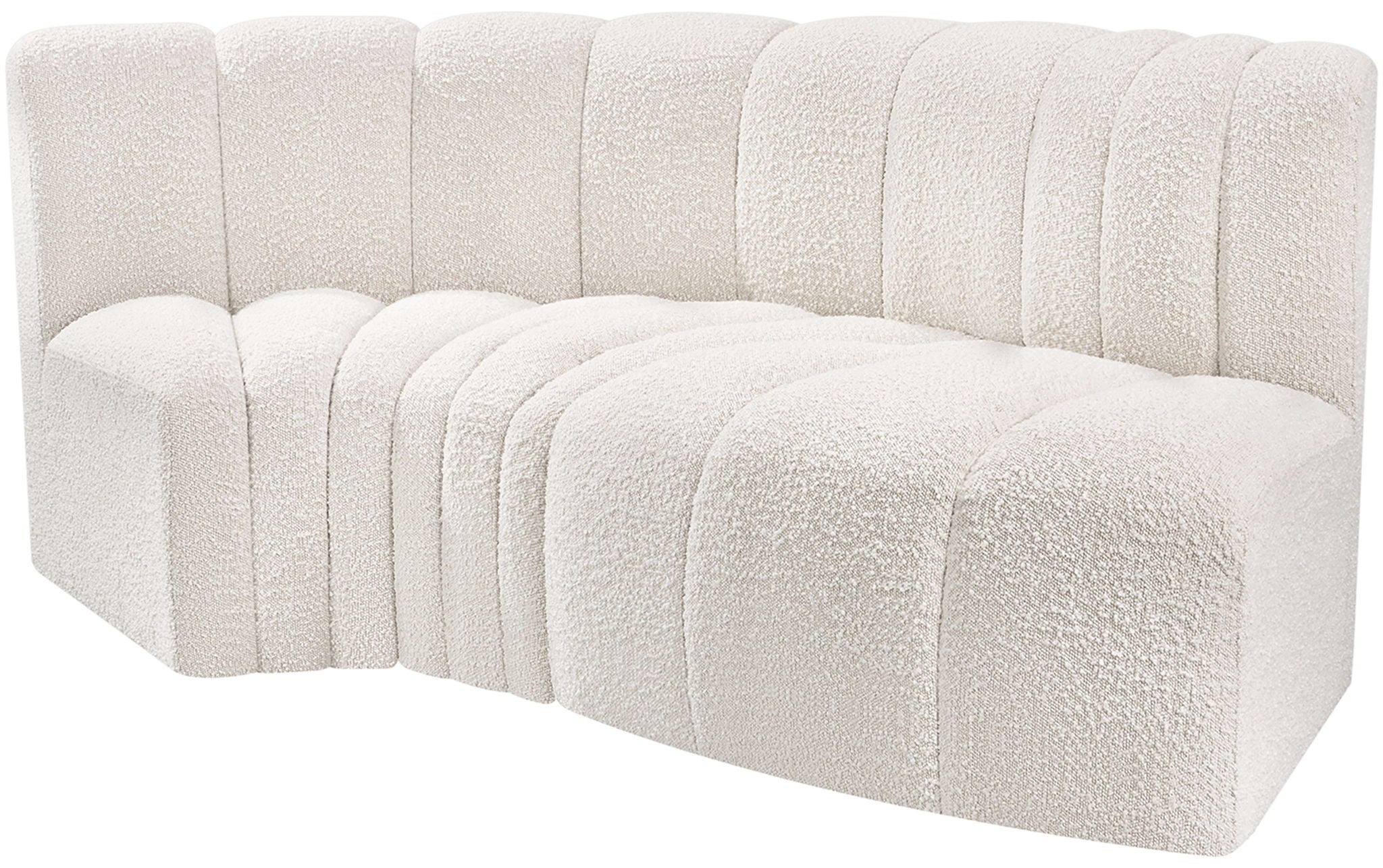 Arc - Boucle Fabric 3 Piece Modular L-Shaped Sofa