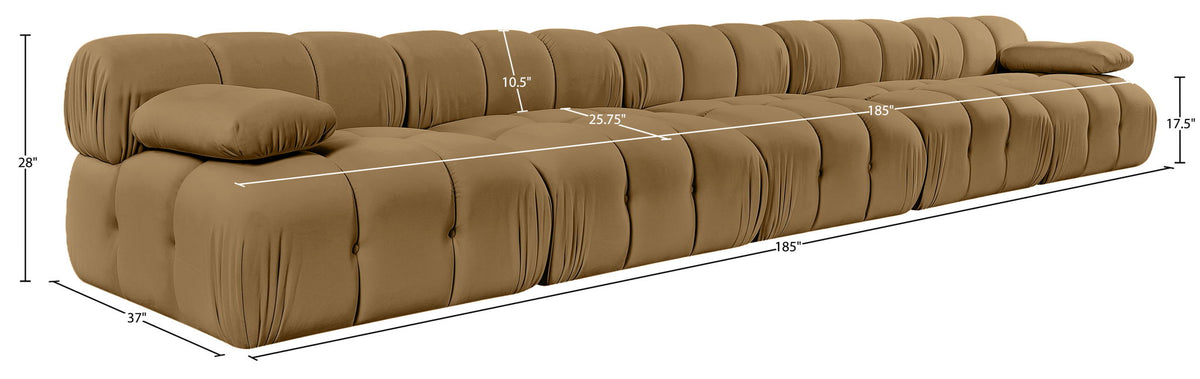 Orin - Velvet 5 Piece Modular Armless Sofa