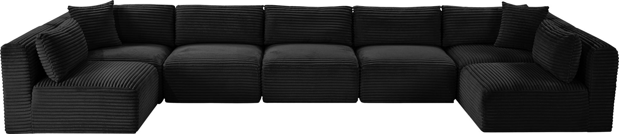 Shaggy - 7 Piece Modular U-Shaped Armless Sectional