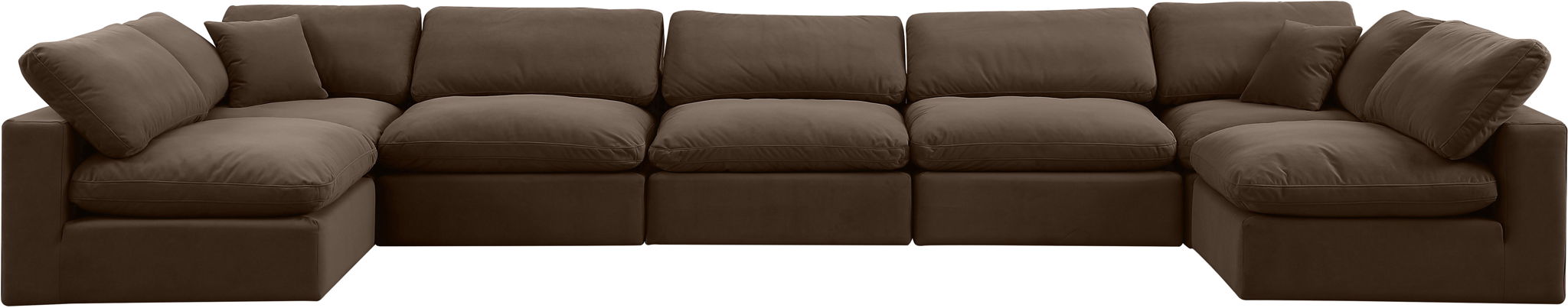 Comfy - 7 Piece Velvet Modular Armless Sectional