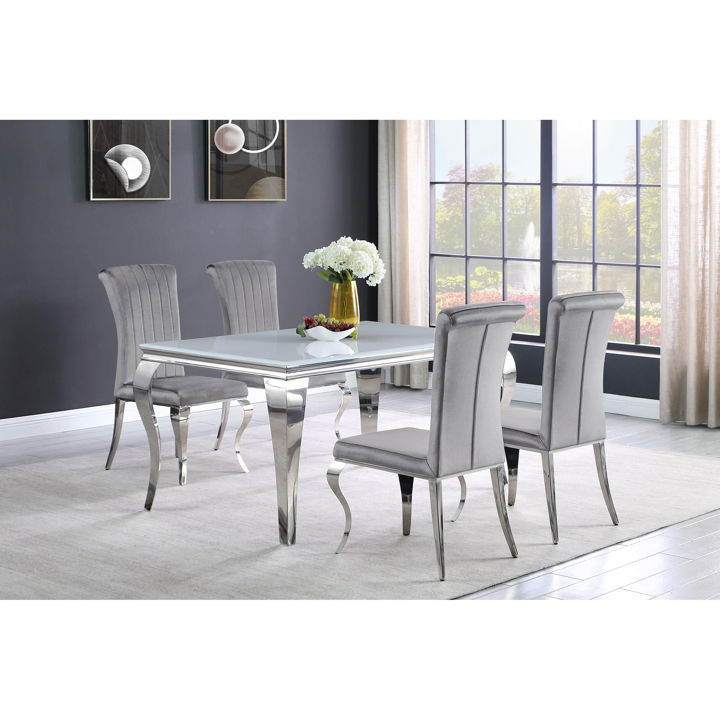 Diamond Modern Furniture COA Dining Table with Glass Top 115091 IMAGE 6