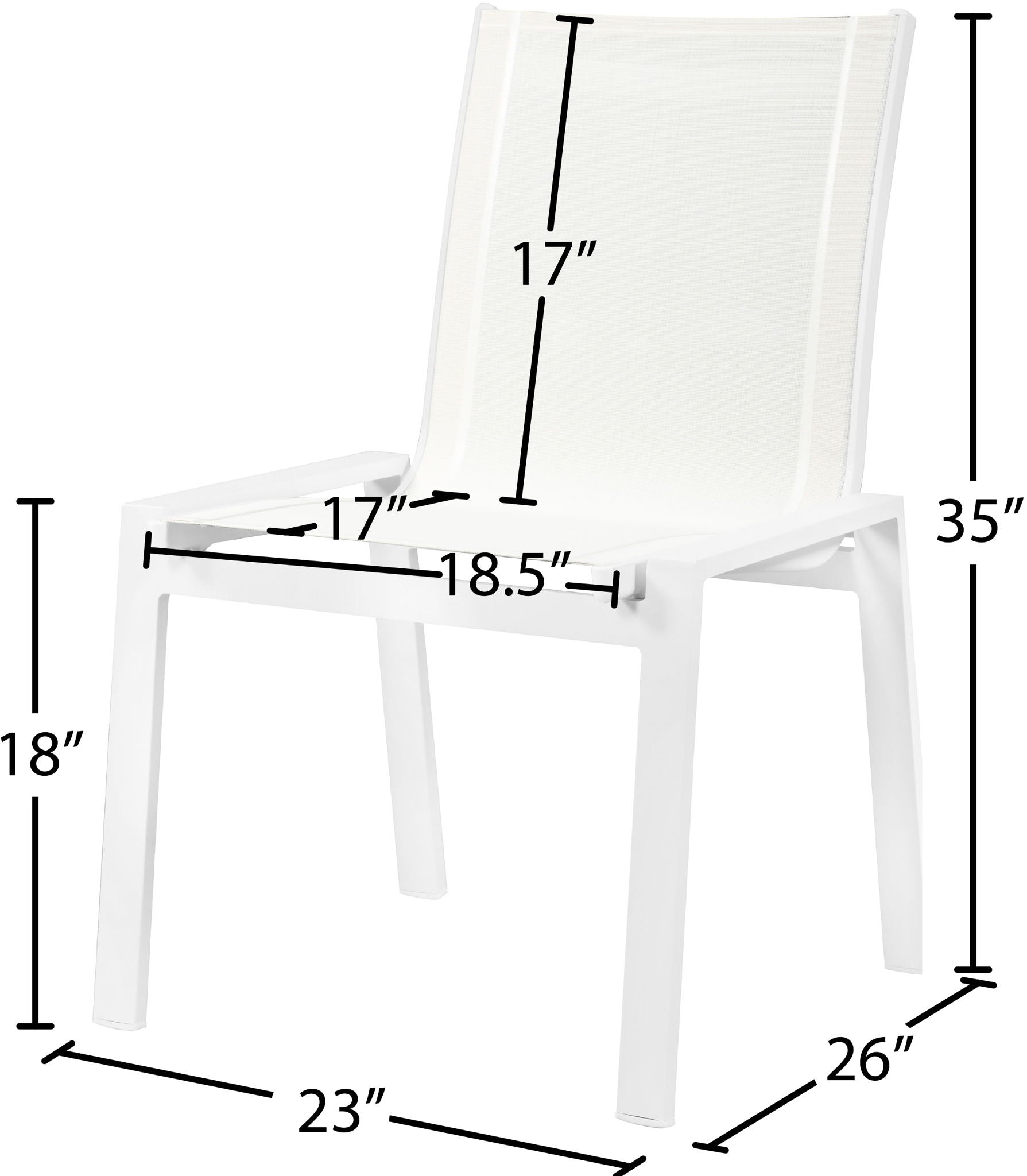 Nizuc - Outdoor Patio Dining Chair With White Frame (Set of 2)