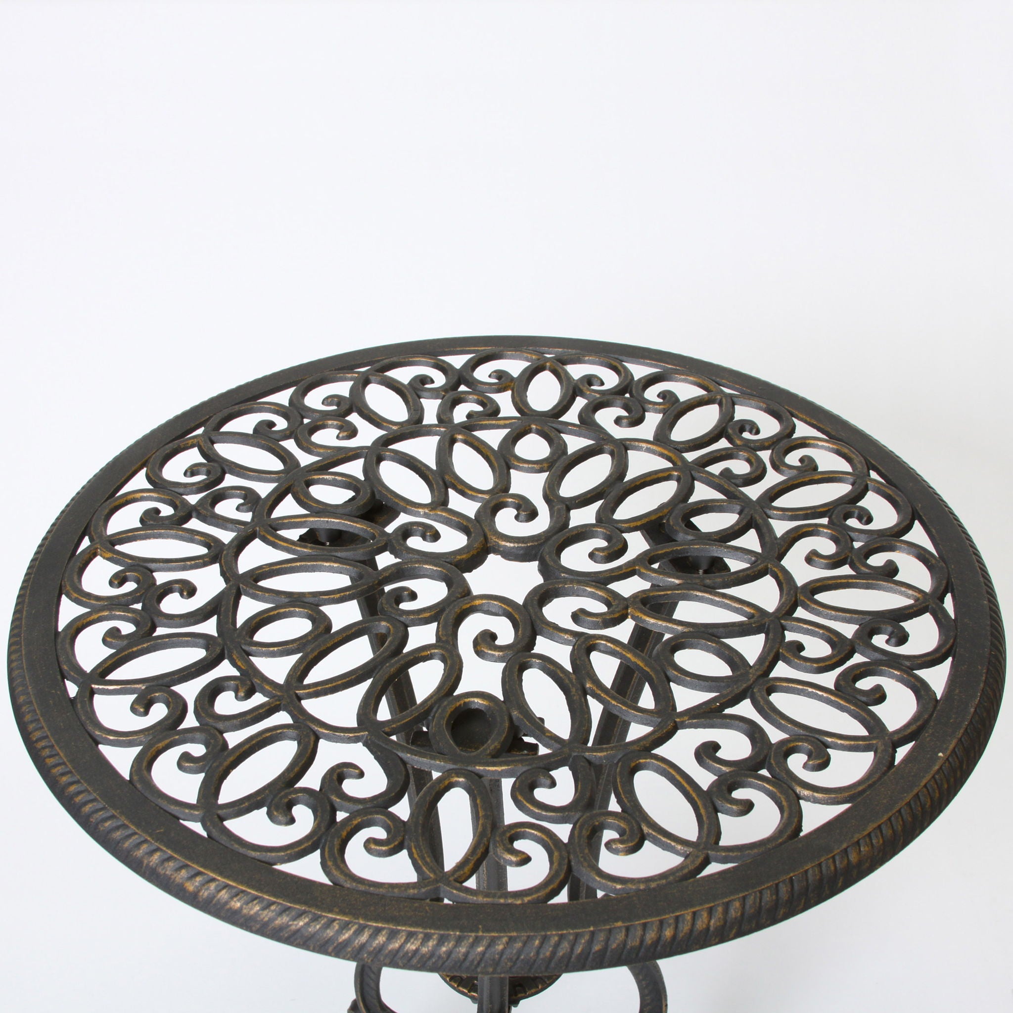 Thomas - 3 Pieces Cast Bistro Set - Black / Gold