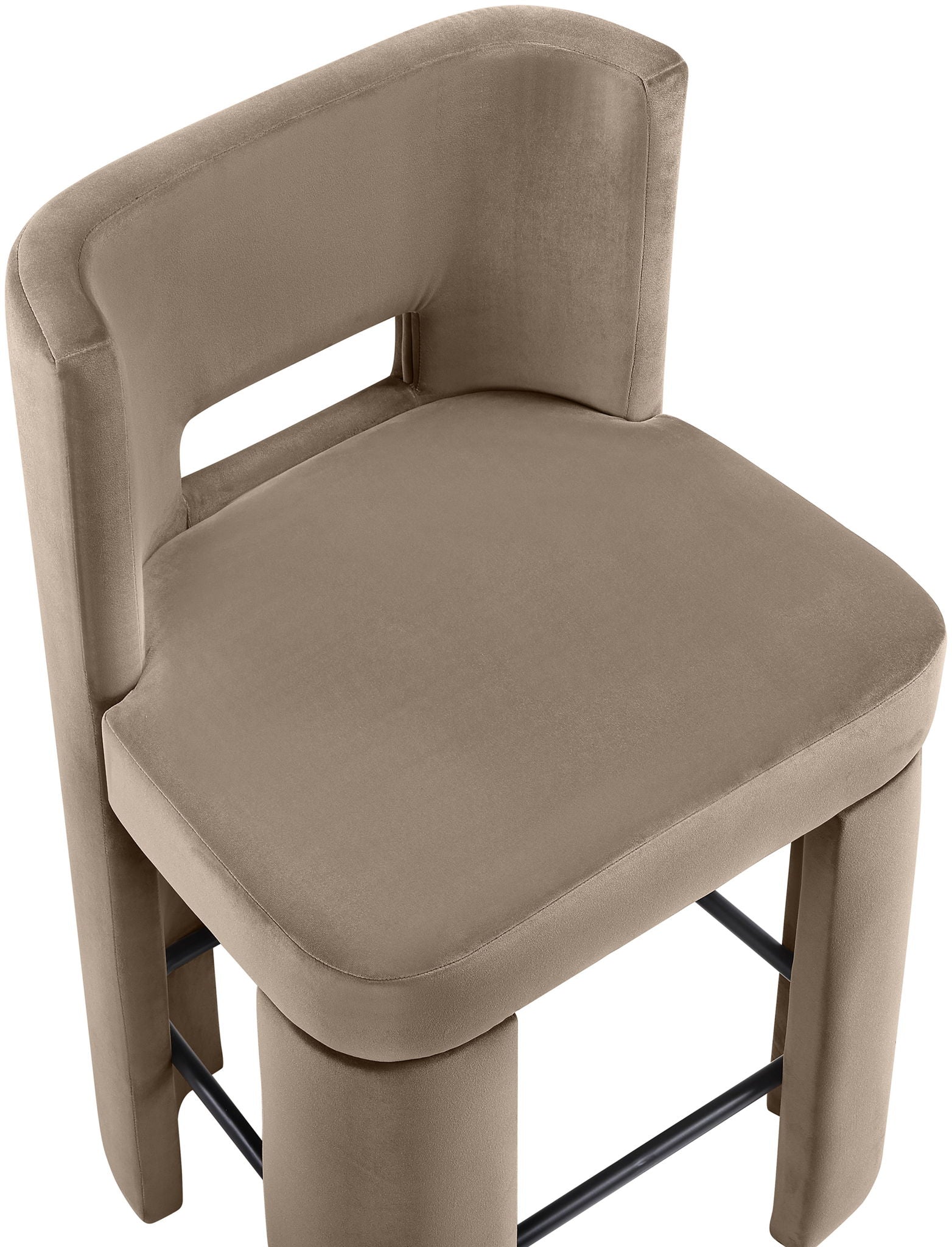 Zuno - Velvet Performance Fabric Upholstered Counter Stool (Set of 2)
