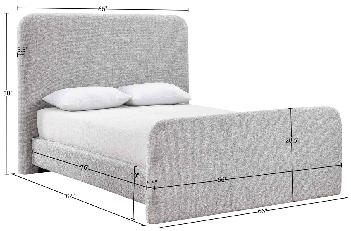 Fira - Linen Textured Fabric Upholstered Bed