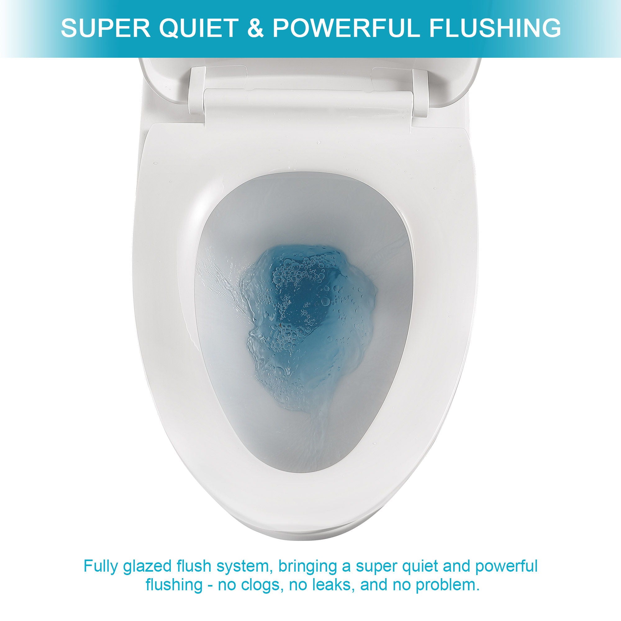 Modern Ceramic 1 Piece Toilet With Single Flush And Soft Closing Seat - White