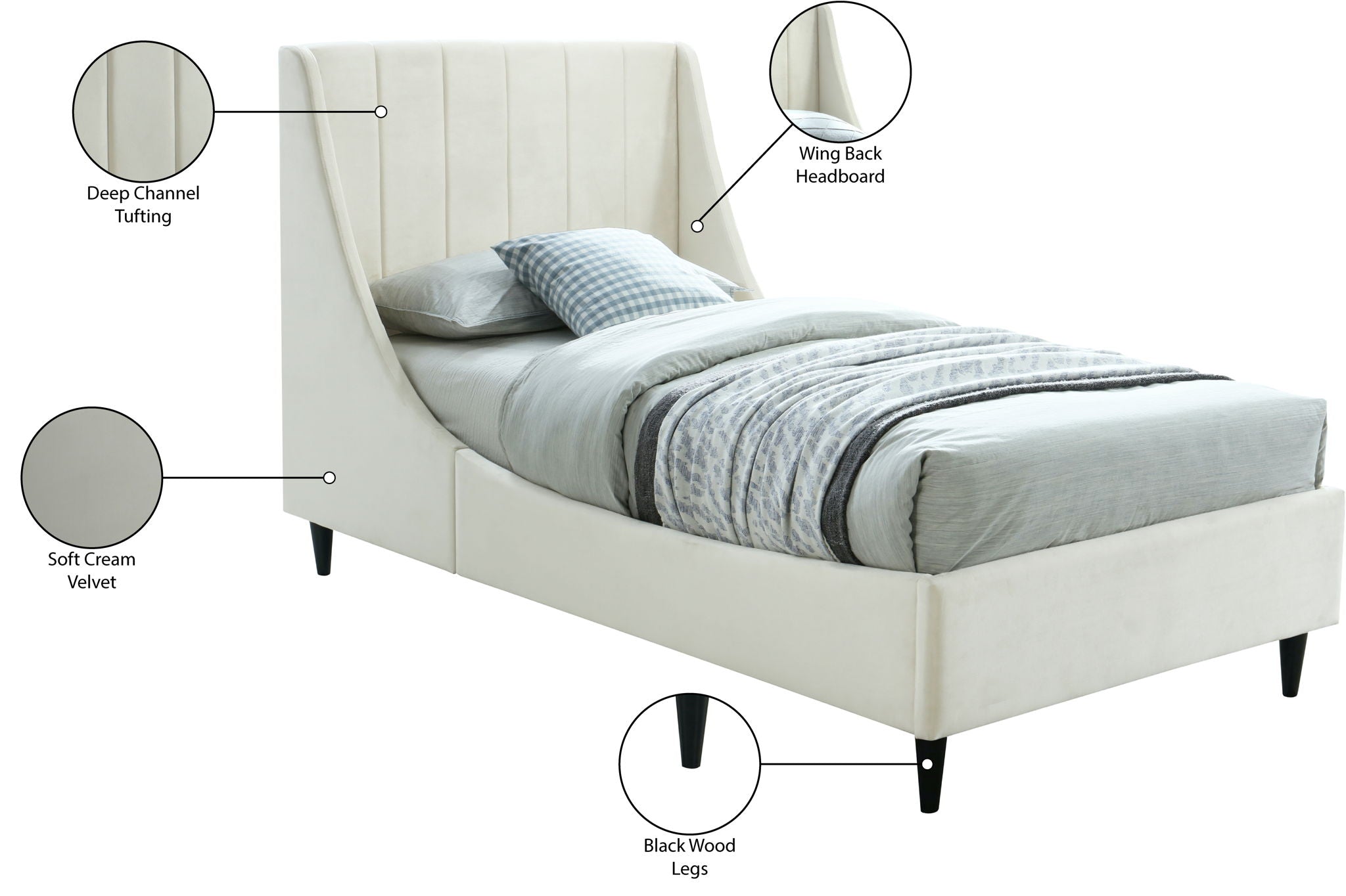 Eva - Velvet Bed