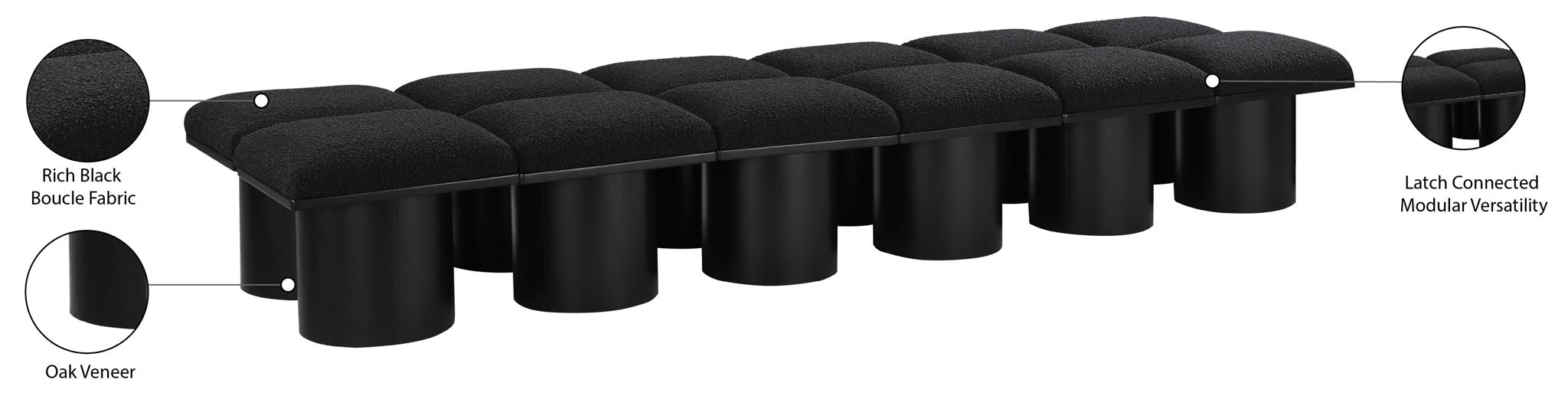 Pavilion - 12 Piece Modular Bench With Black Base