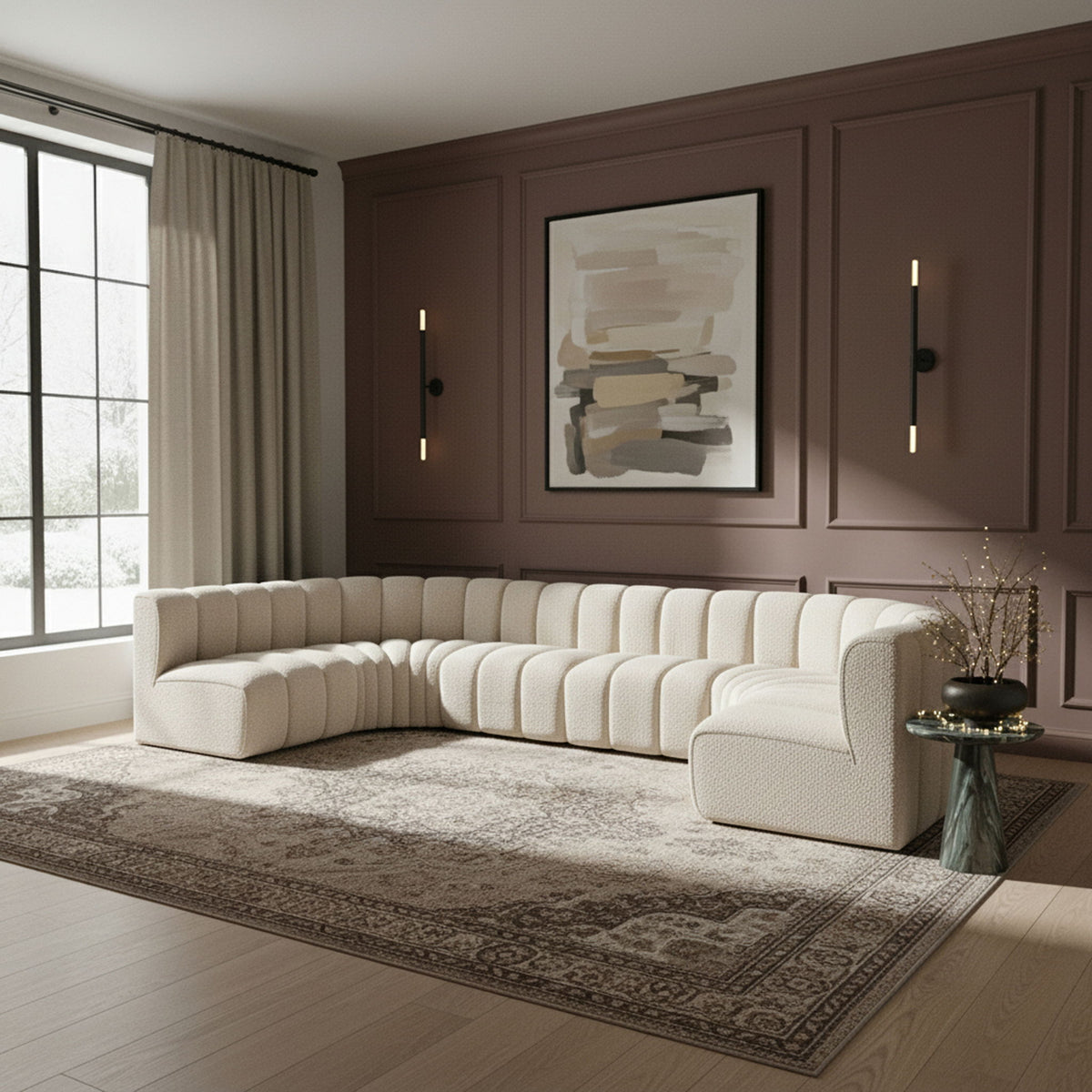 Arc - Boucle Fabric 8 Piece Modular Sofa