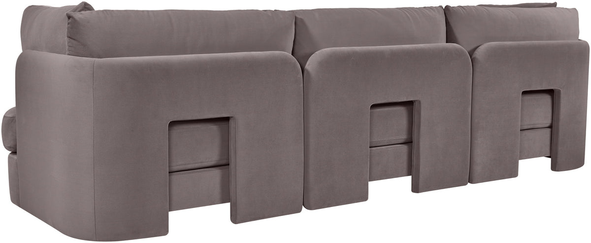 Hammond - Velvet Performance Fabric Upholstered 3 Piece Sofa