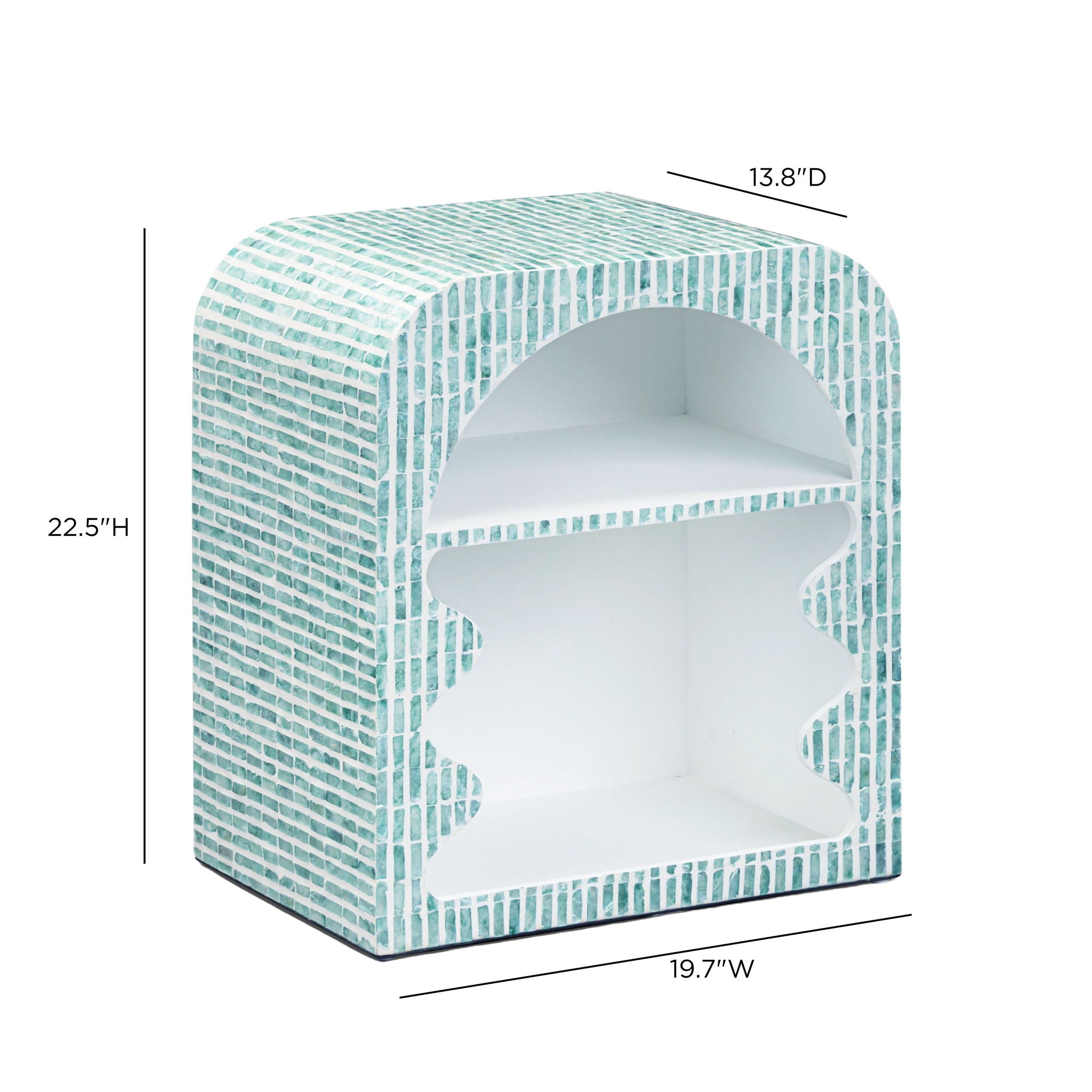 Jess - Capiz Shell Nightstand - Blue