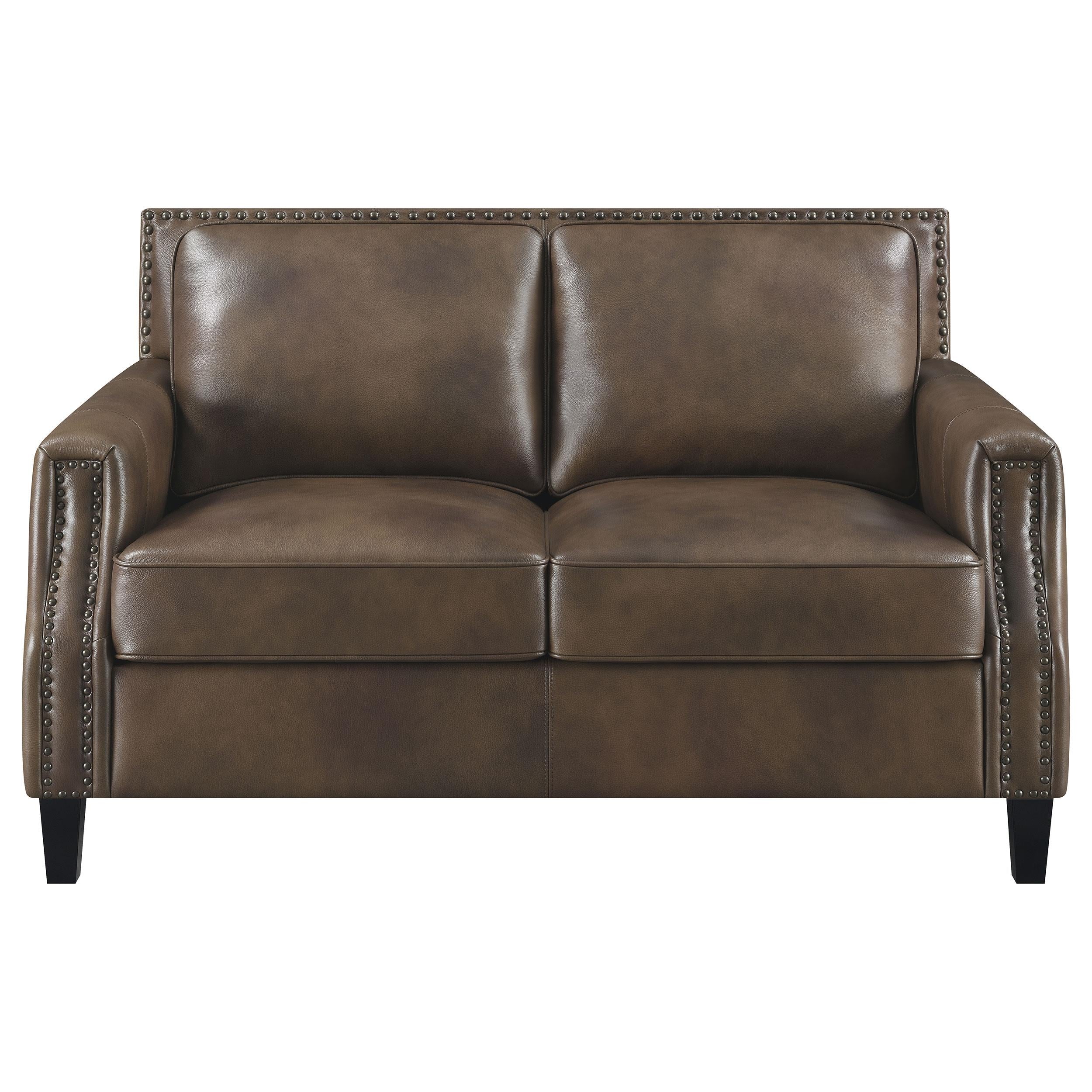 Coaster Furniture Leaton Stationary Leather Match Loveseat 509442 IMAGE 2
