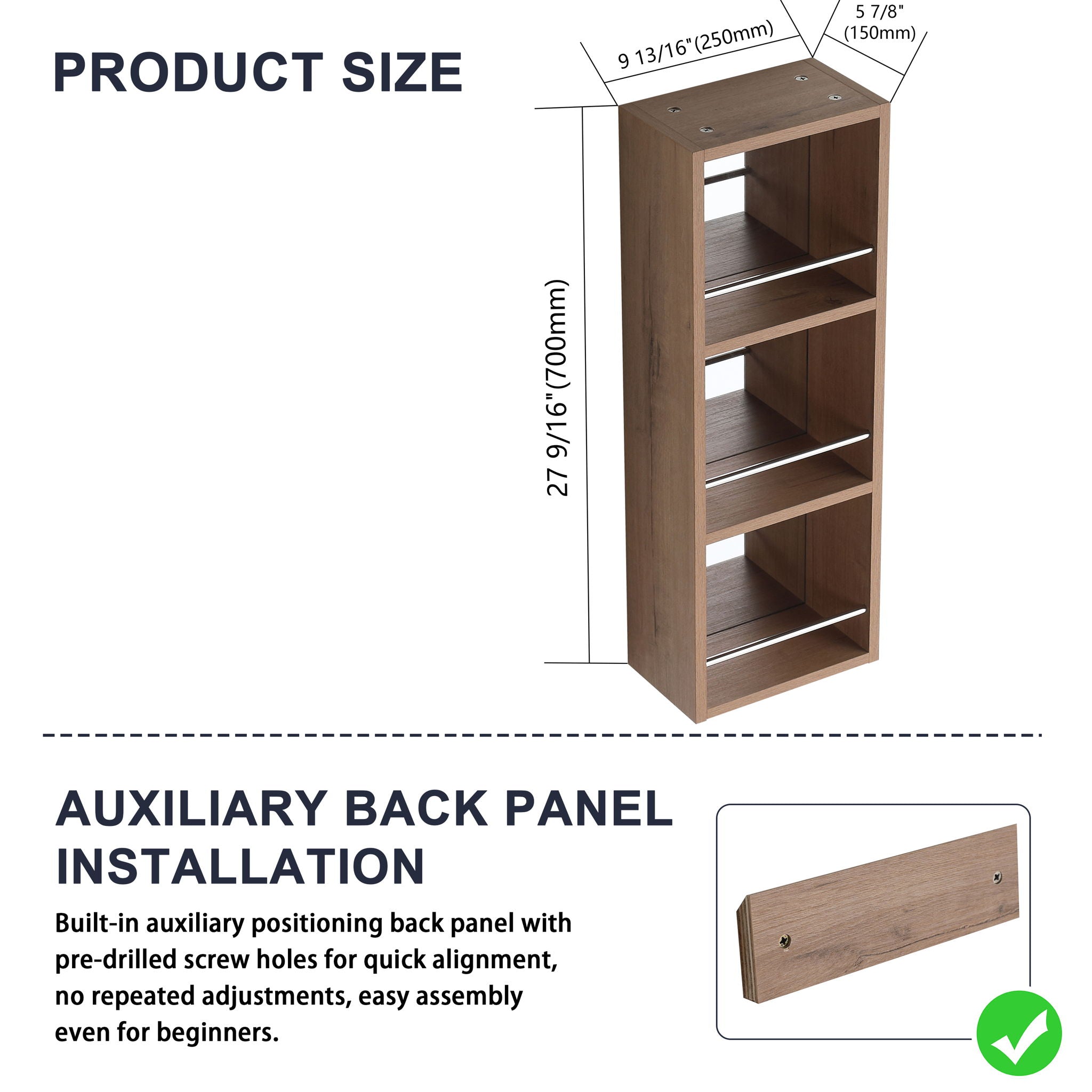 30" Wall Mounted Mirror Cabinet With And Frame, Storage Vanity For Bathroom - Imitative Oak