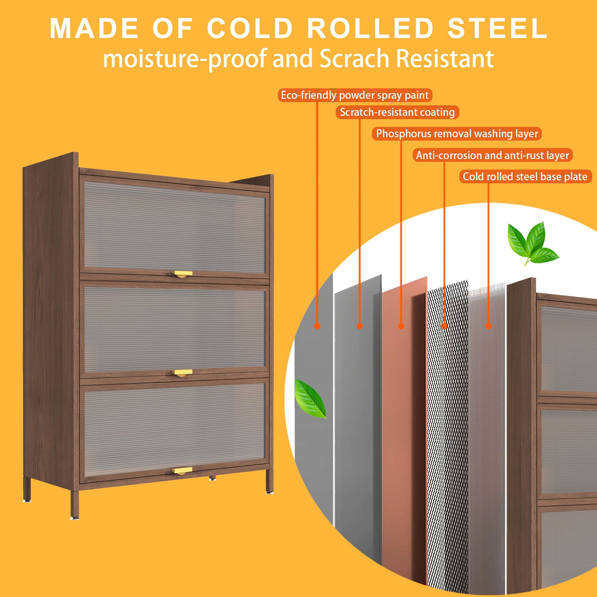 Flip Doors Cabinet, With Ample Storage Space