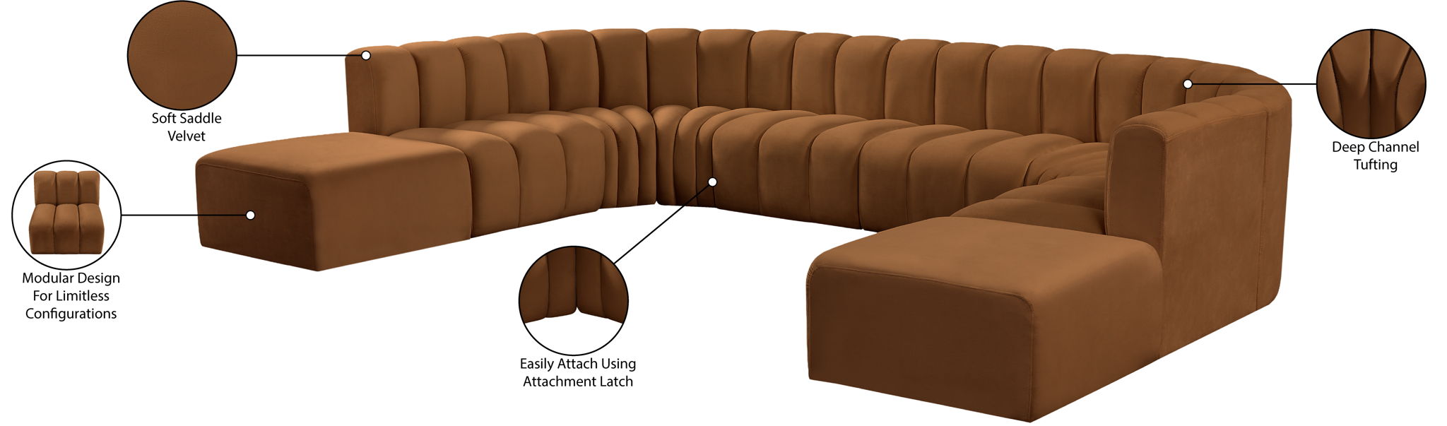 Arc - Velvet Modular Sectional