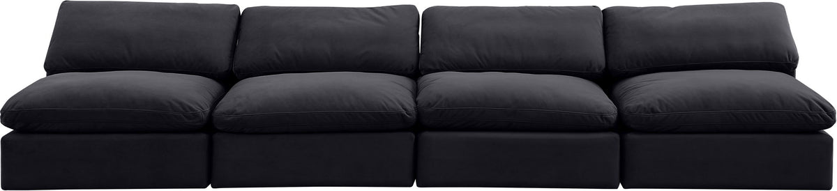 Comfy - Velvet Modular Armless Sofa 4 Seats