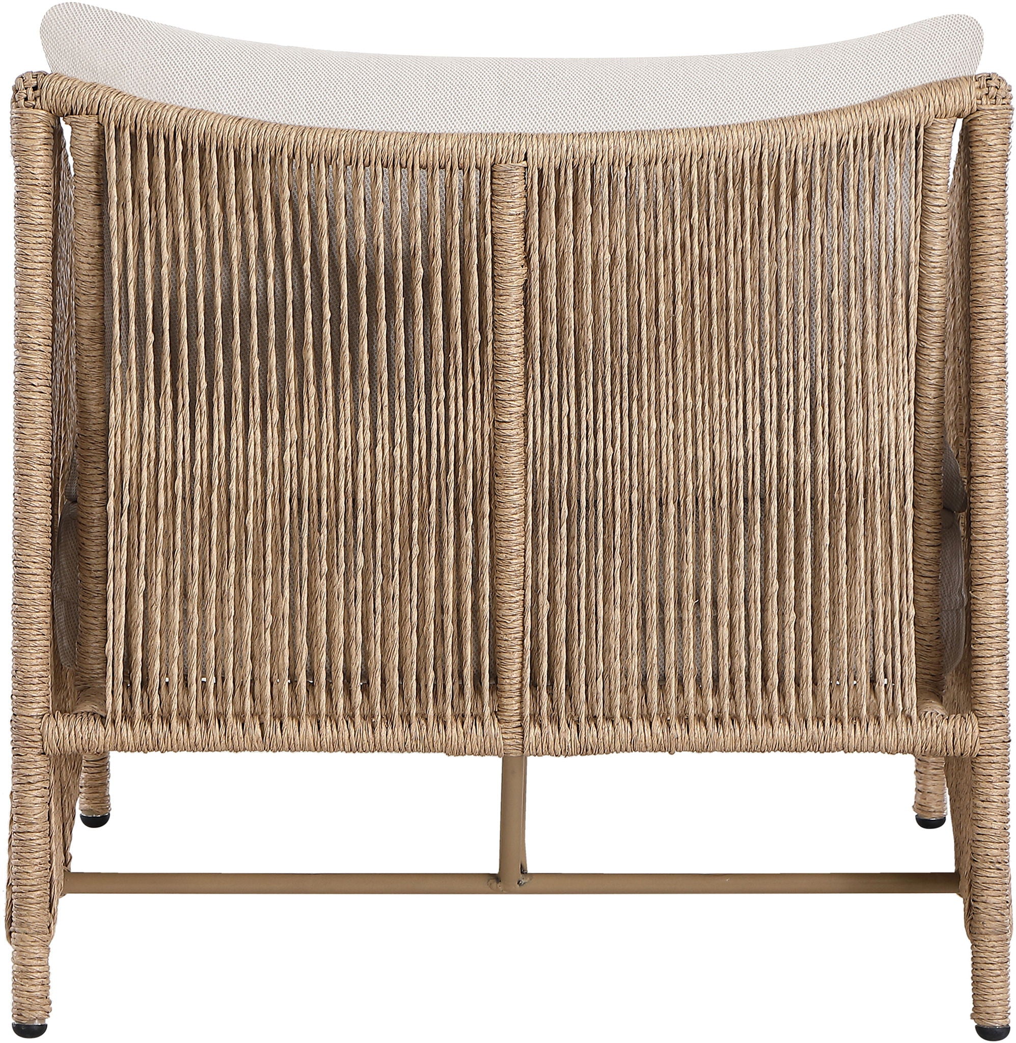 Coastline - Olefin Water Resistant Fabric And Wicker Outdoor Patio Accent Chair - Beige