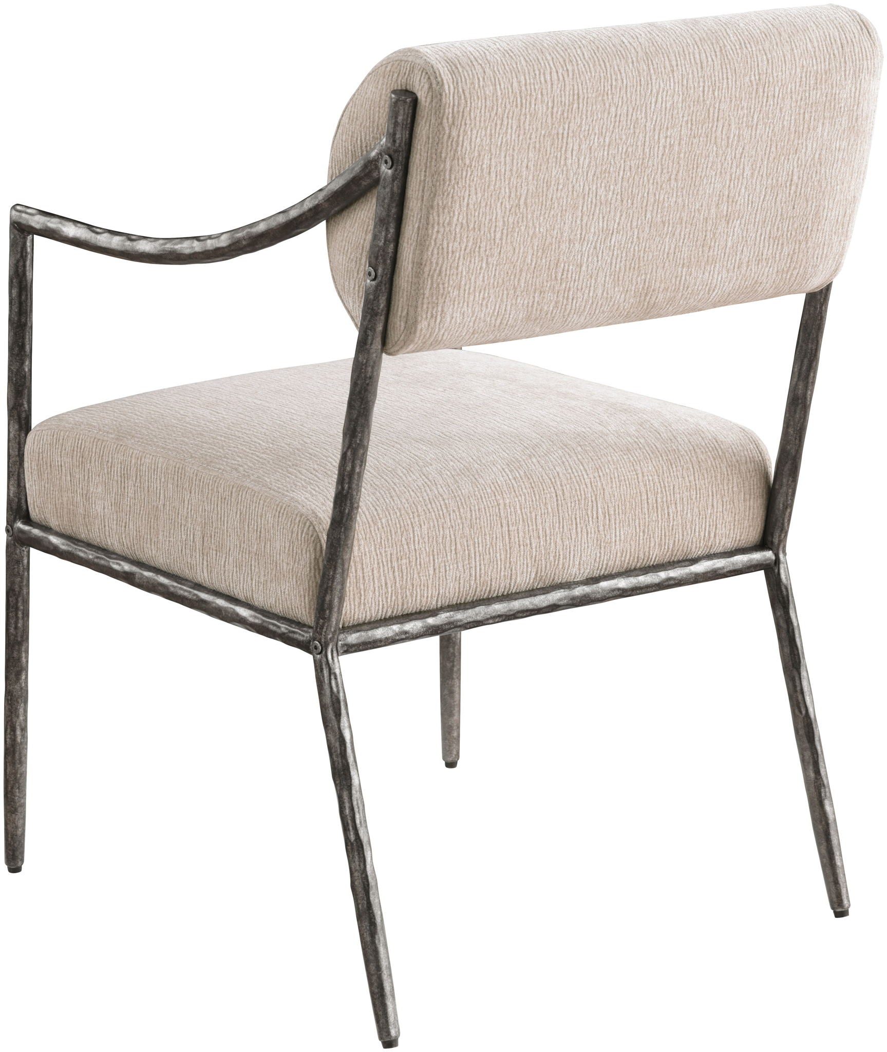 Bastille - Upholstered Dining Arm Chair (Set of 2) - Silver Frame