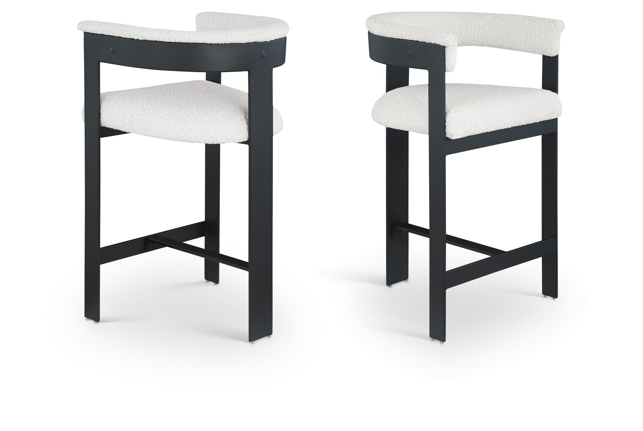 Romeo - Boucle Counter Stool With Black Base (Set of 2)