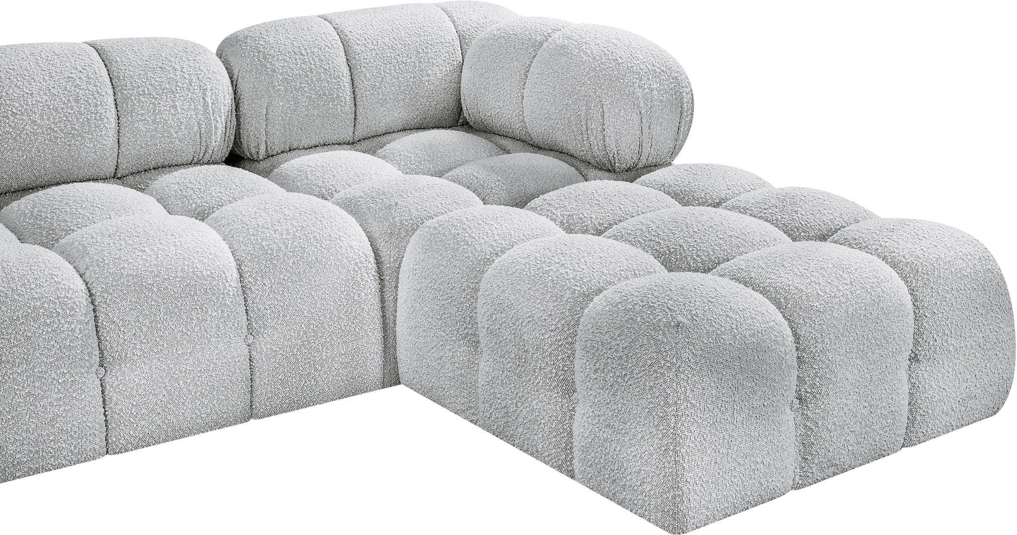 Ames - 7 Piece Boucle Fabric Modular L-Shaped Sectional