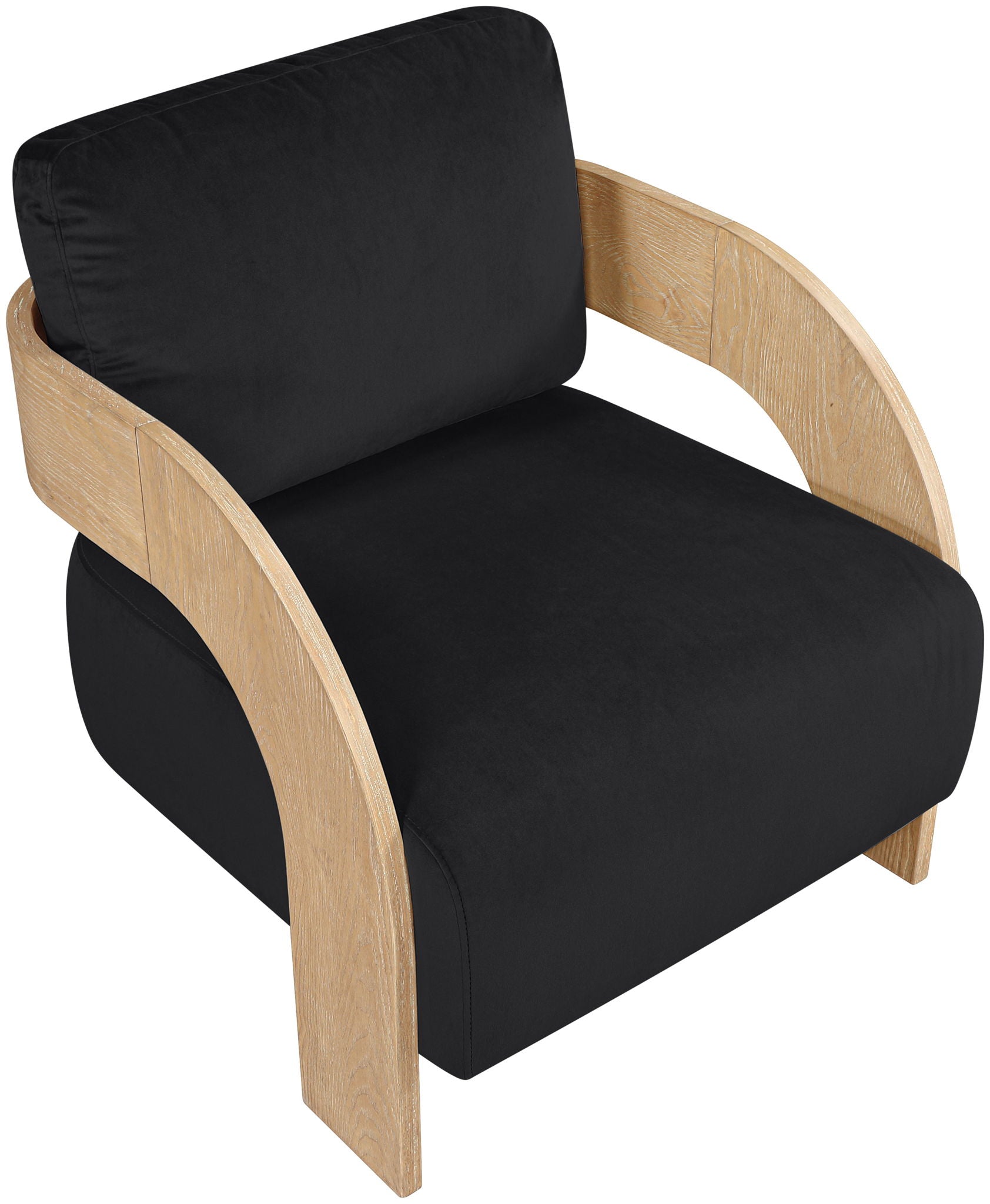 Cedra - Velvet Performance Fabric Upholstered Accent Chair - Natural Frame