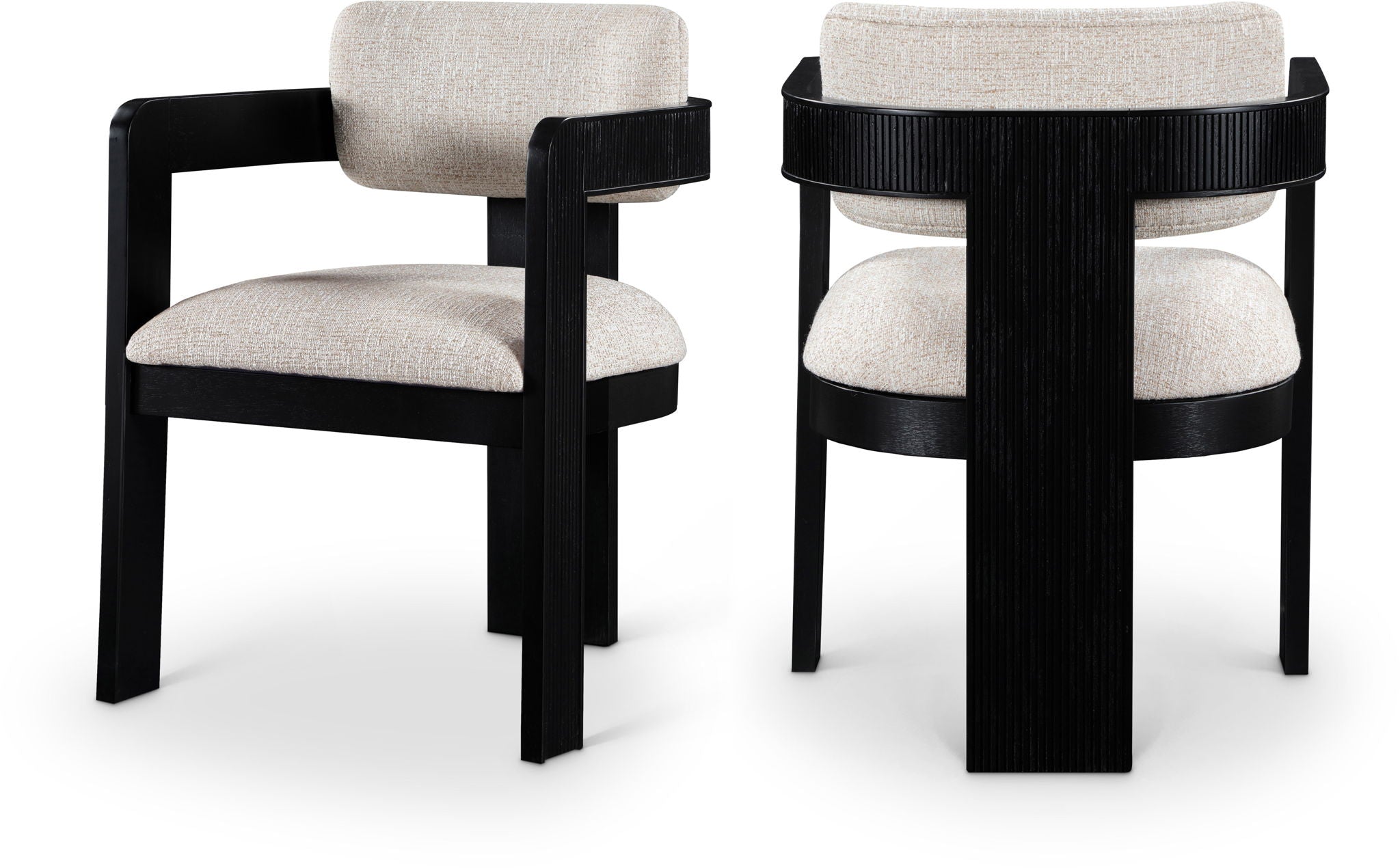 Sacha - Linen Dining Chair With Black Base (Set of 2)