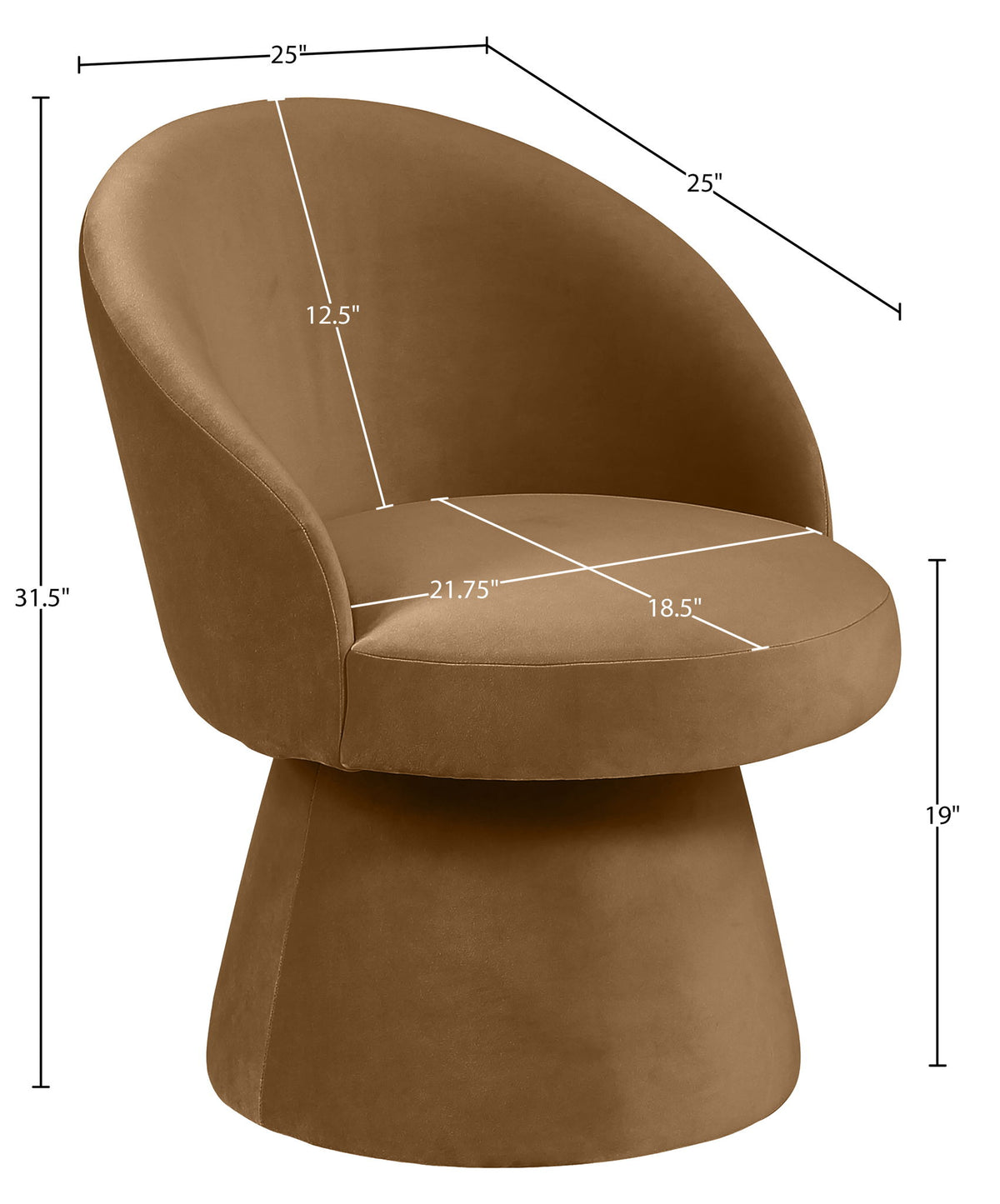 Selene - Upholstered Swivel Dining Chair