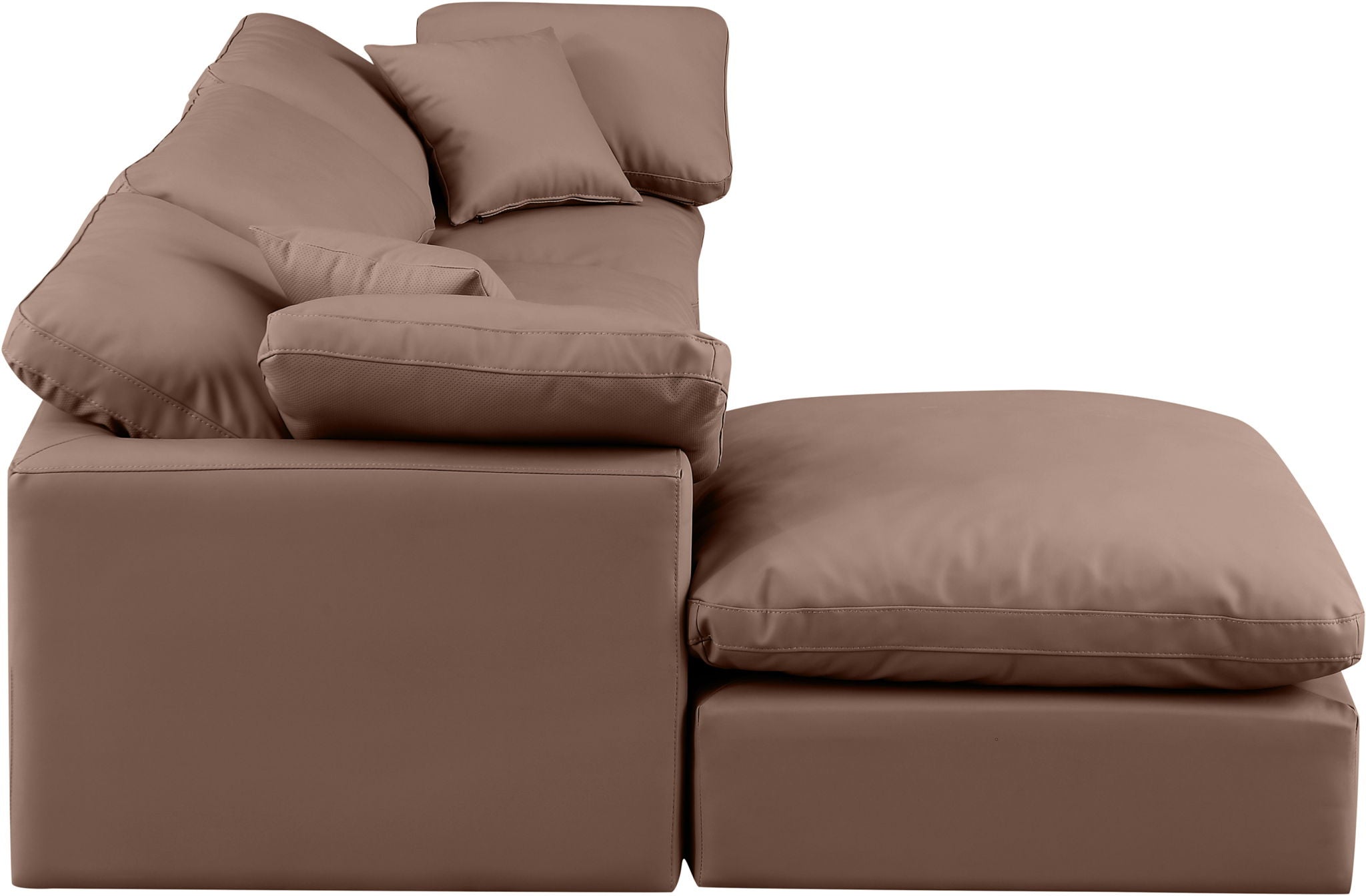 Indulge - Faux Leather 4 Piece Modular Sectional With Chaise