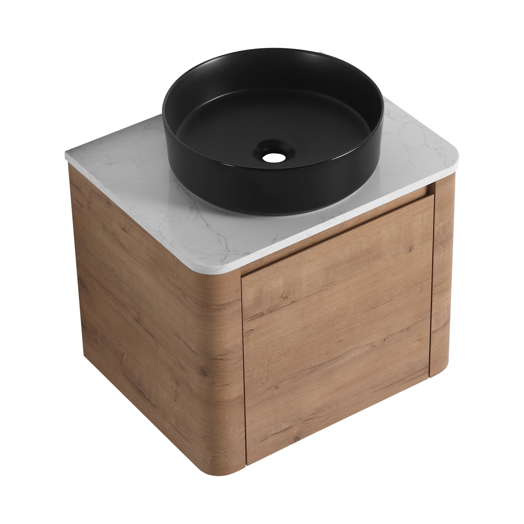 Wall Mounted Bathroom Vanity & Art Sink & 1 Soft Close Door