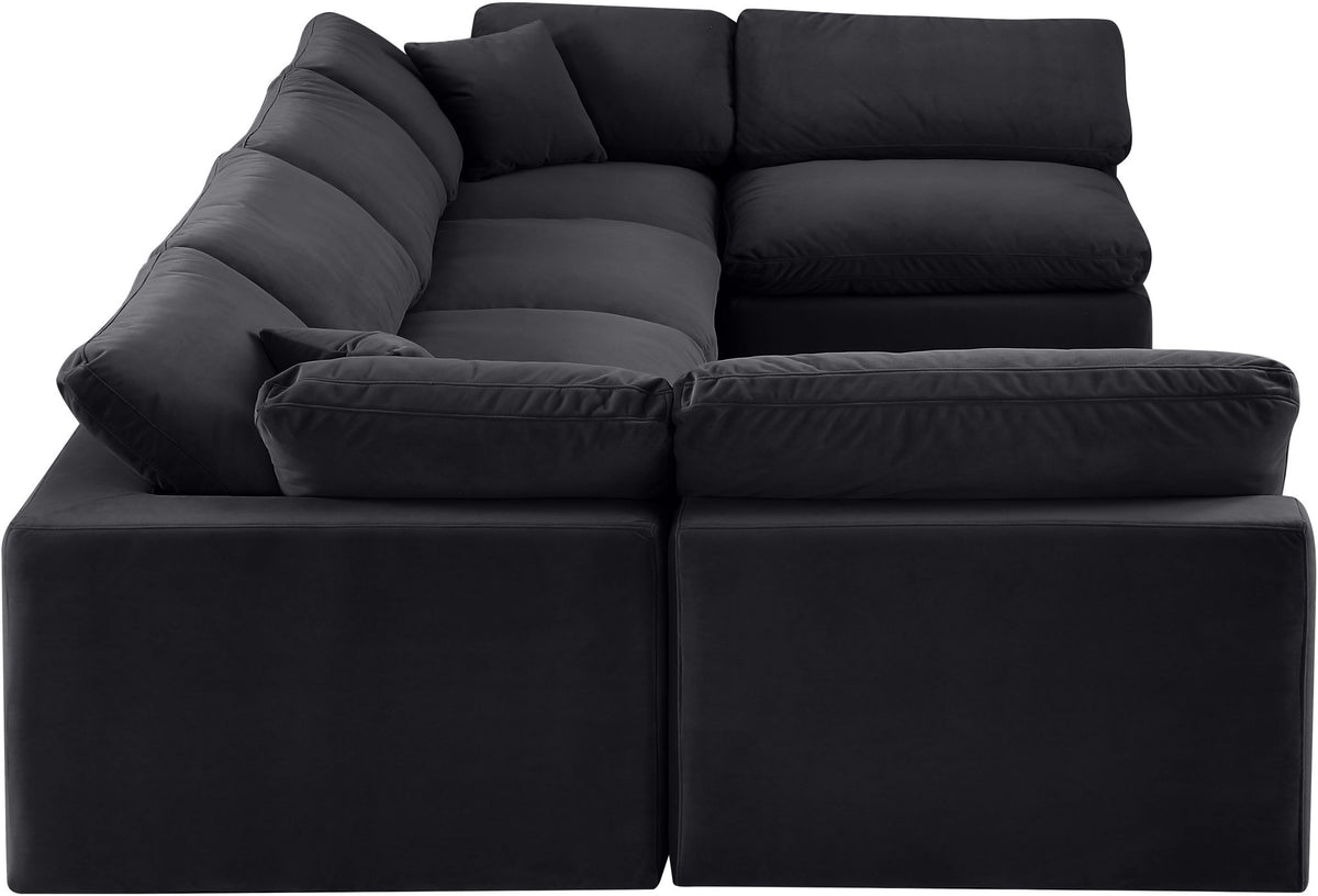 Comfy - 6 Piece Velvet Modular Armless Sectional