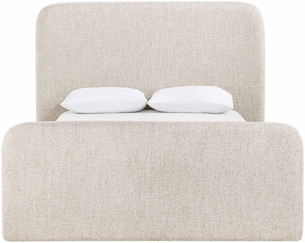 Fira - Linen Textured Fabric Upholstered Bed