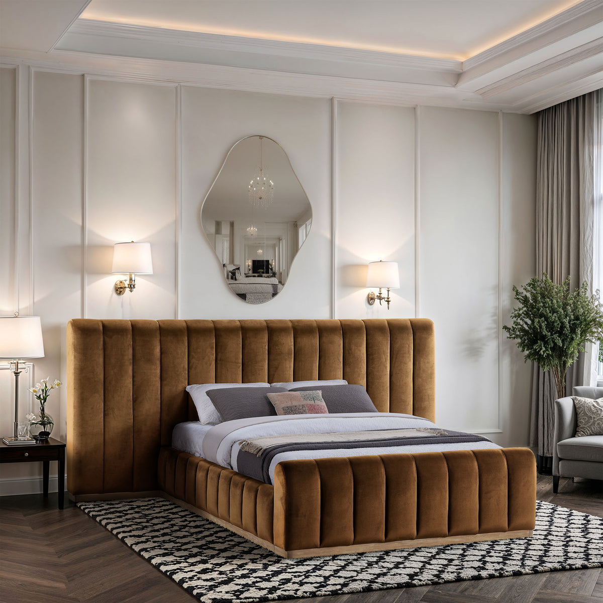 Amara - Velvet Upholstered Bed