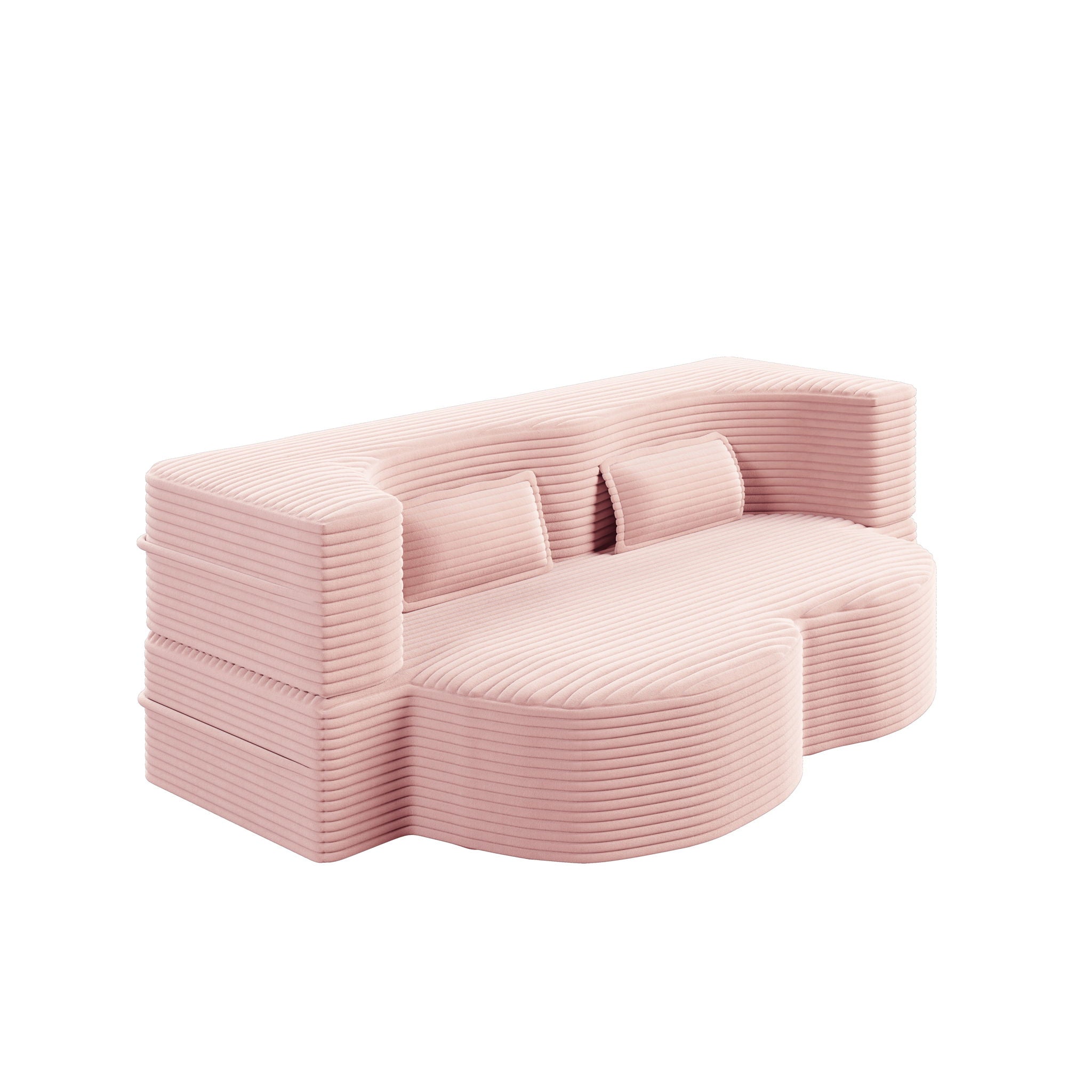 Convertible Foam-Filled Sleeper Sofa Bed With 2 Pillows