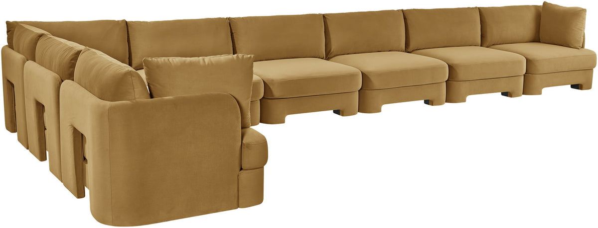 Hammond - Velvet Performance Fabric Upholstered 8 Piece L-Shaped Sectional