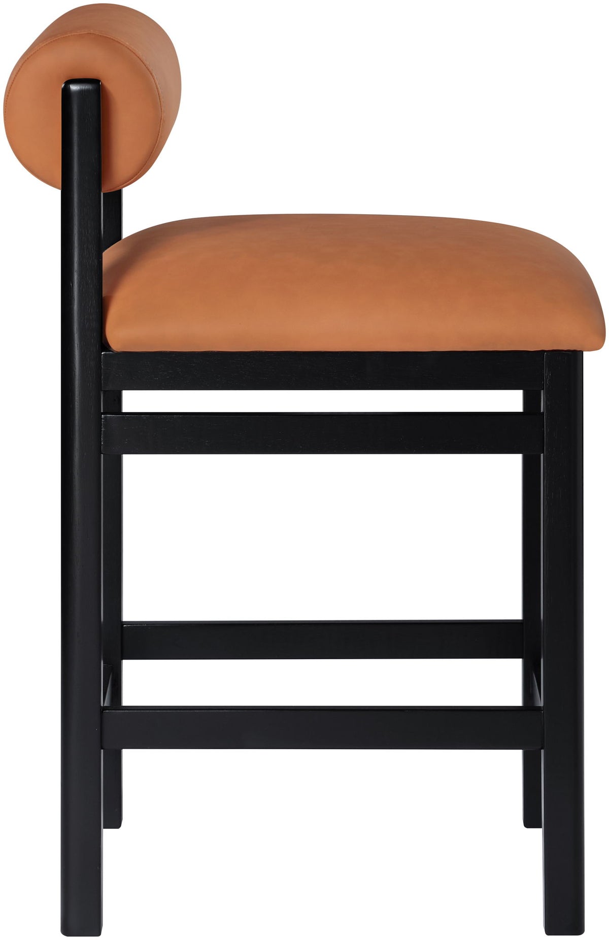Roundhill - Faux Leather Counter Stool - Black Frame