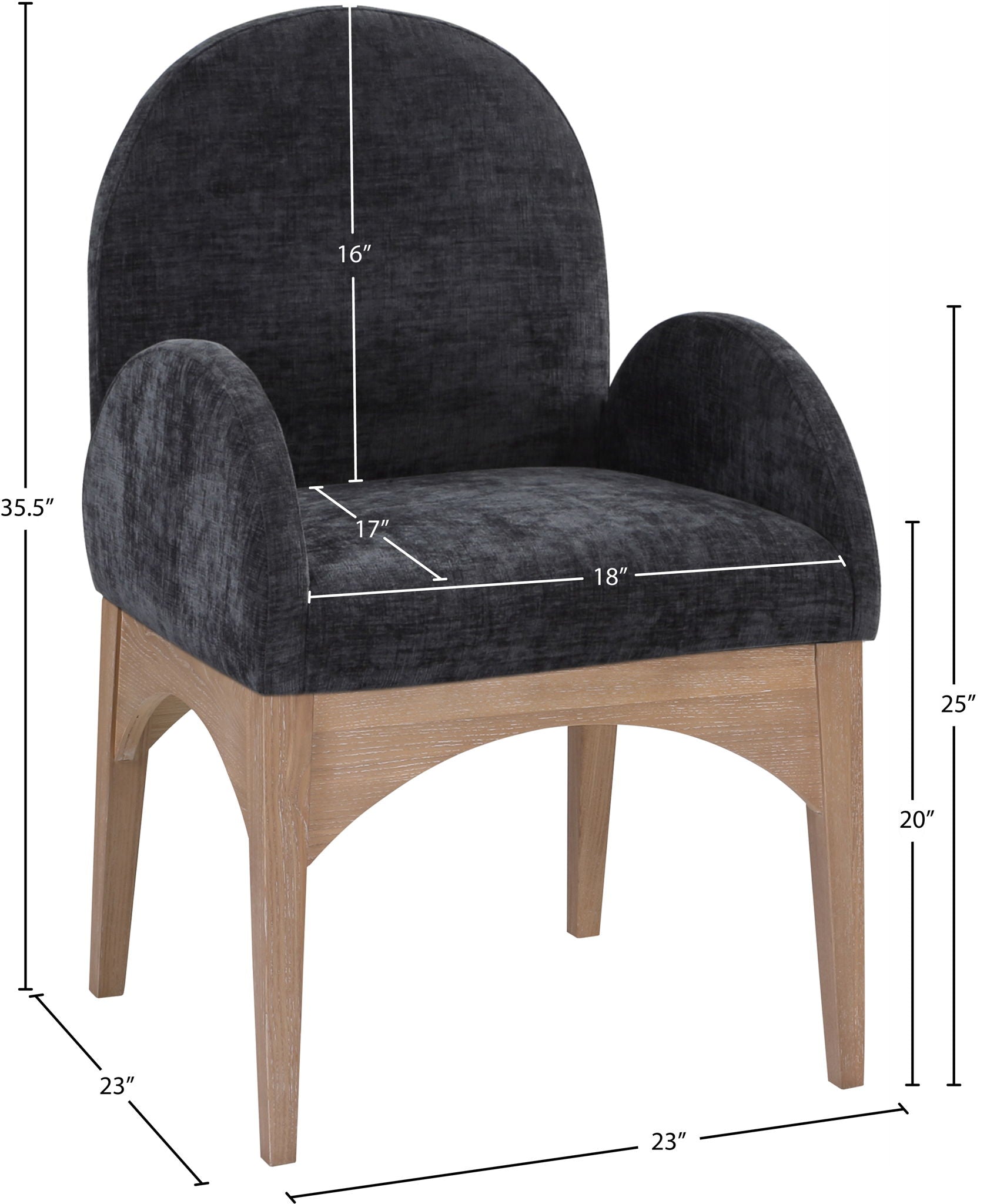 Waldorf - Chenille Dining Arm Chair With Natural Legs