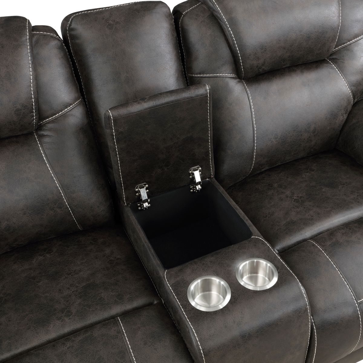 Gainesville - Double Reclining Loveseat With Center Console - Chocolate